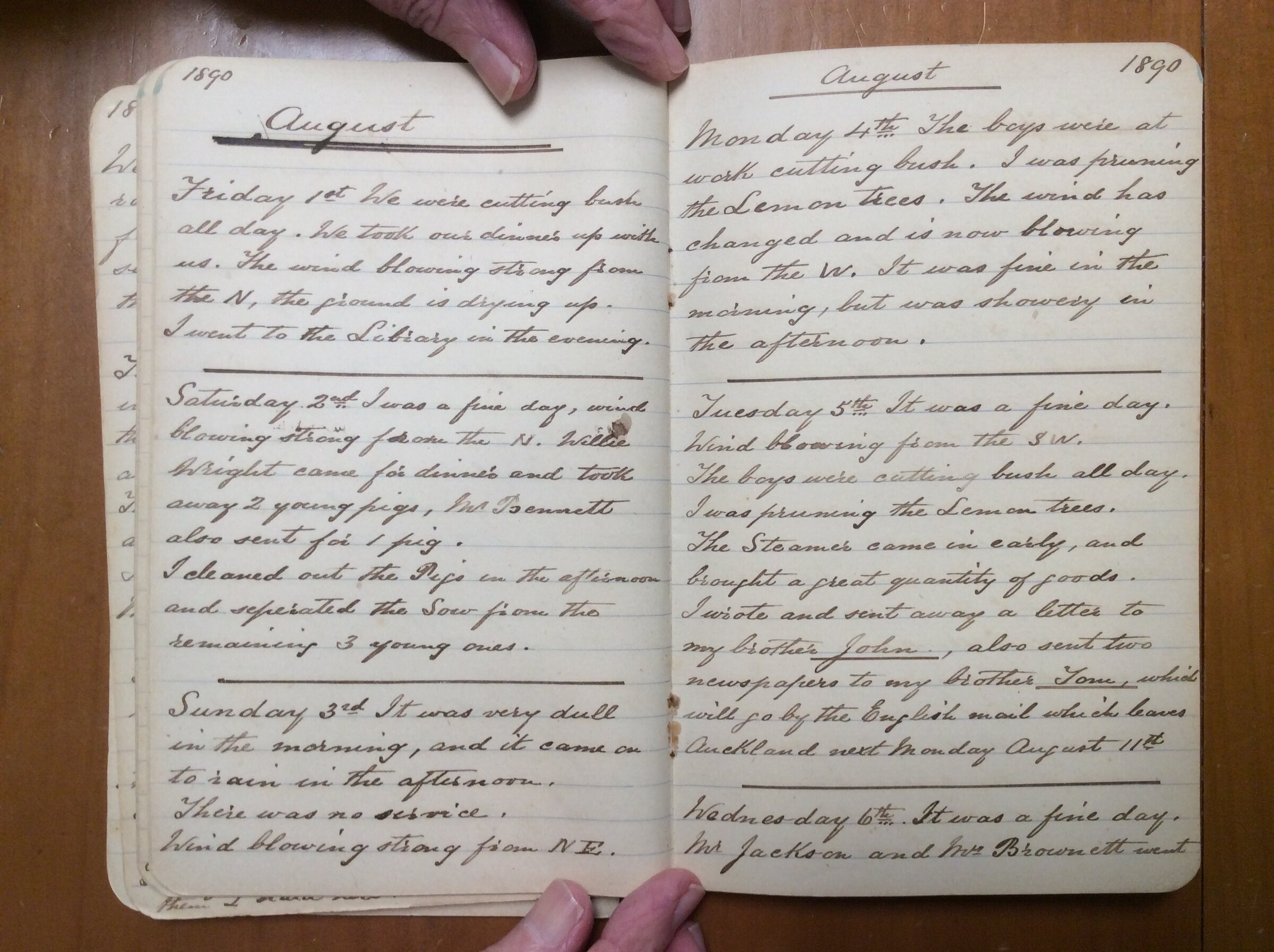Original CS Clarke diary page