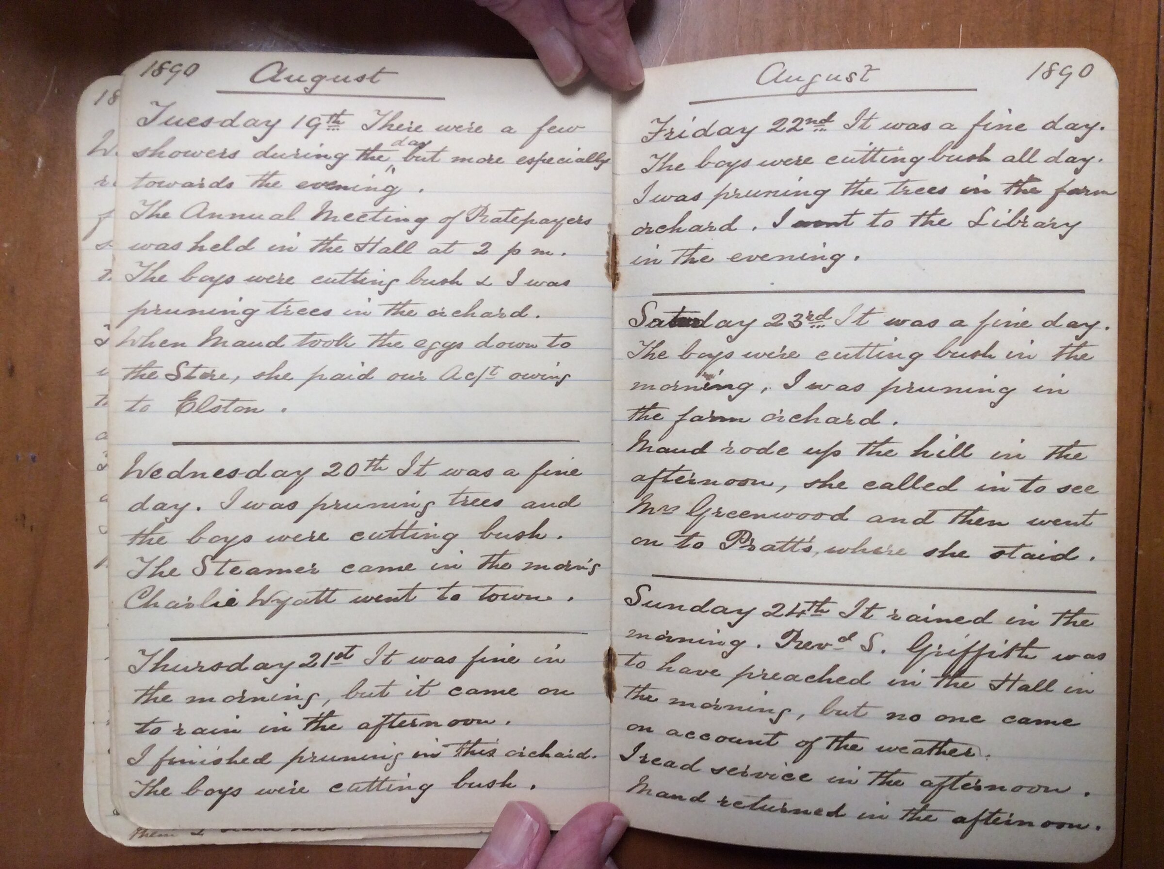 Original CS Clarke diary page