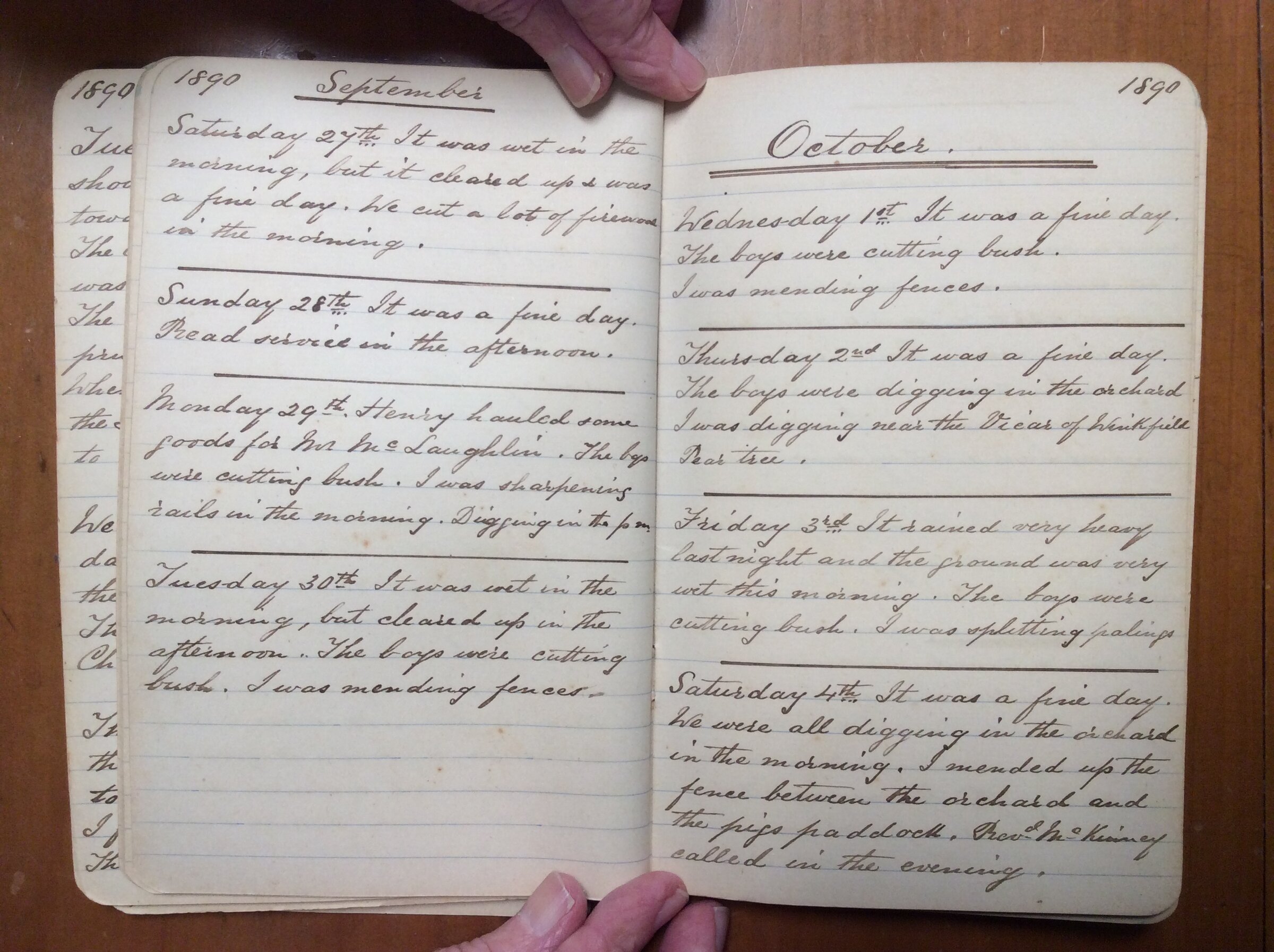 Original CS Clarke diary page