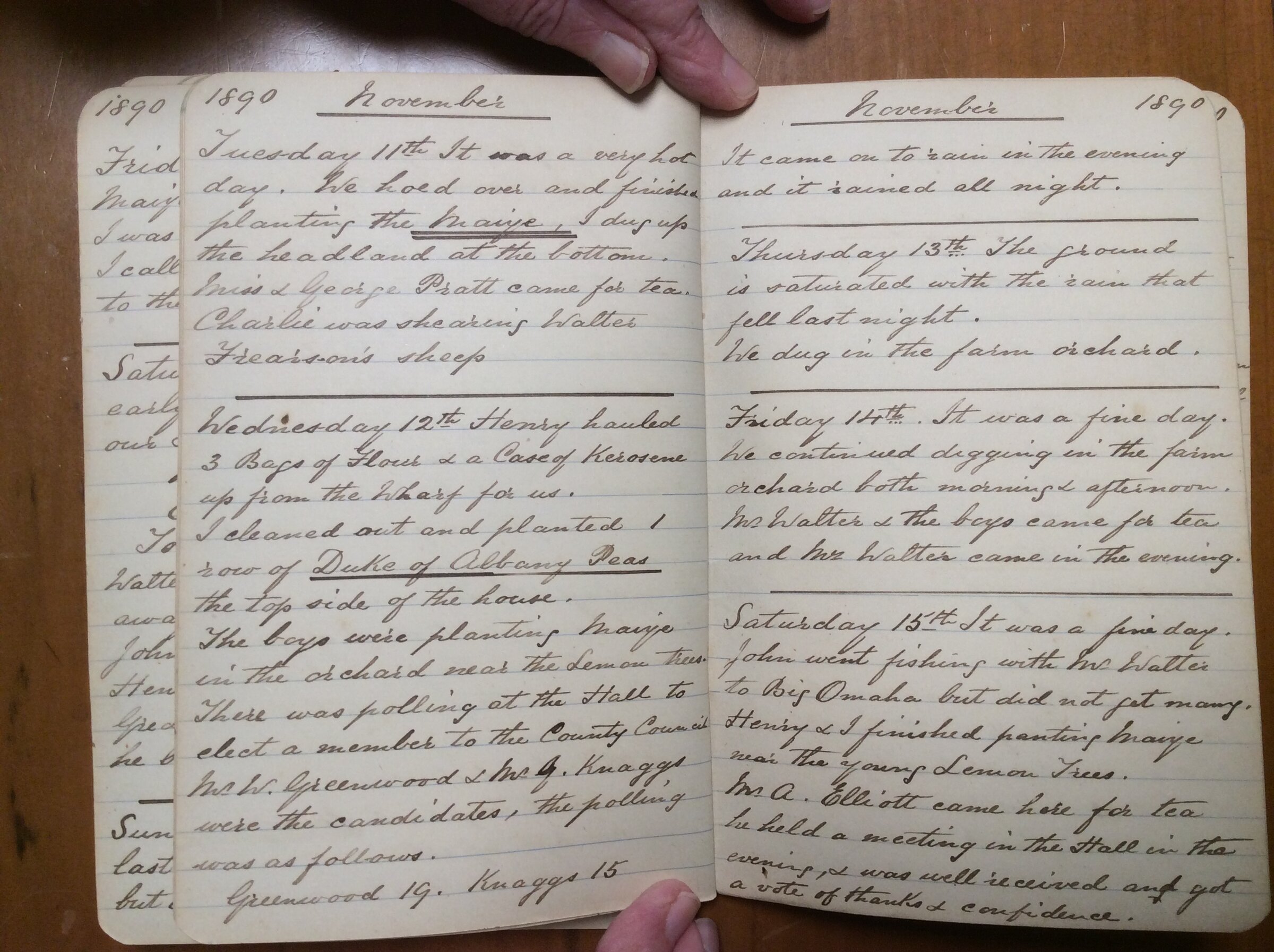 Original CS Clarke diary page