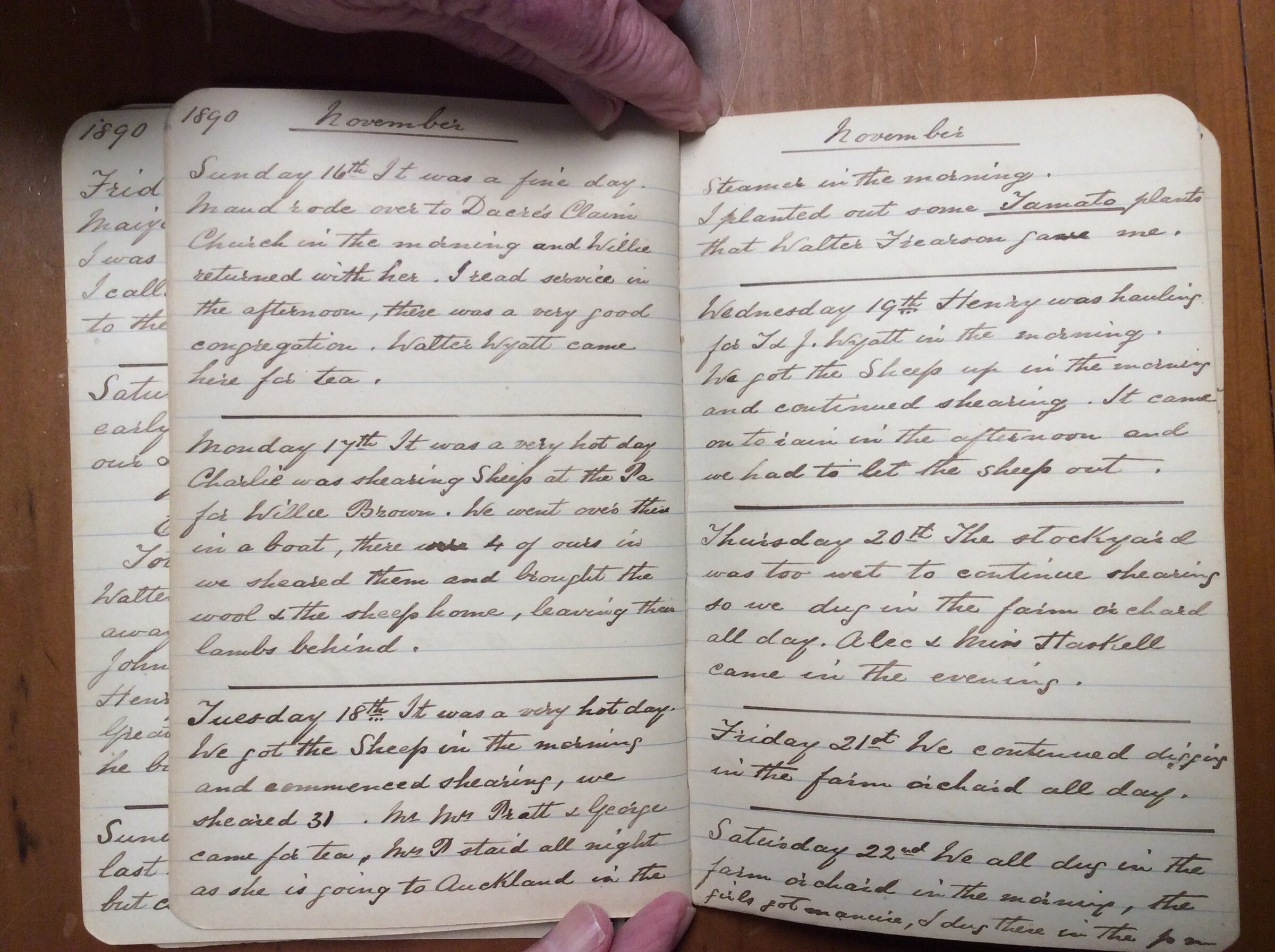 Original CS Clarke diary page
