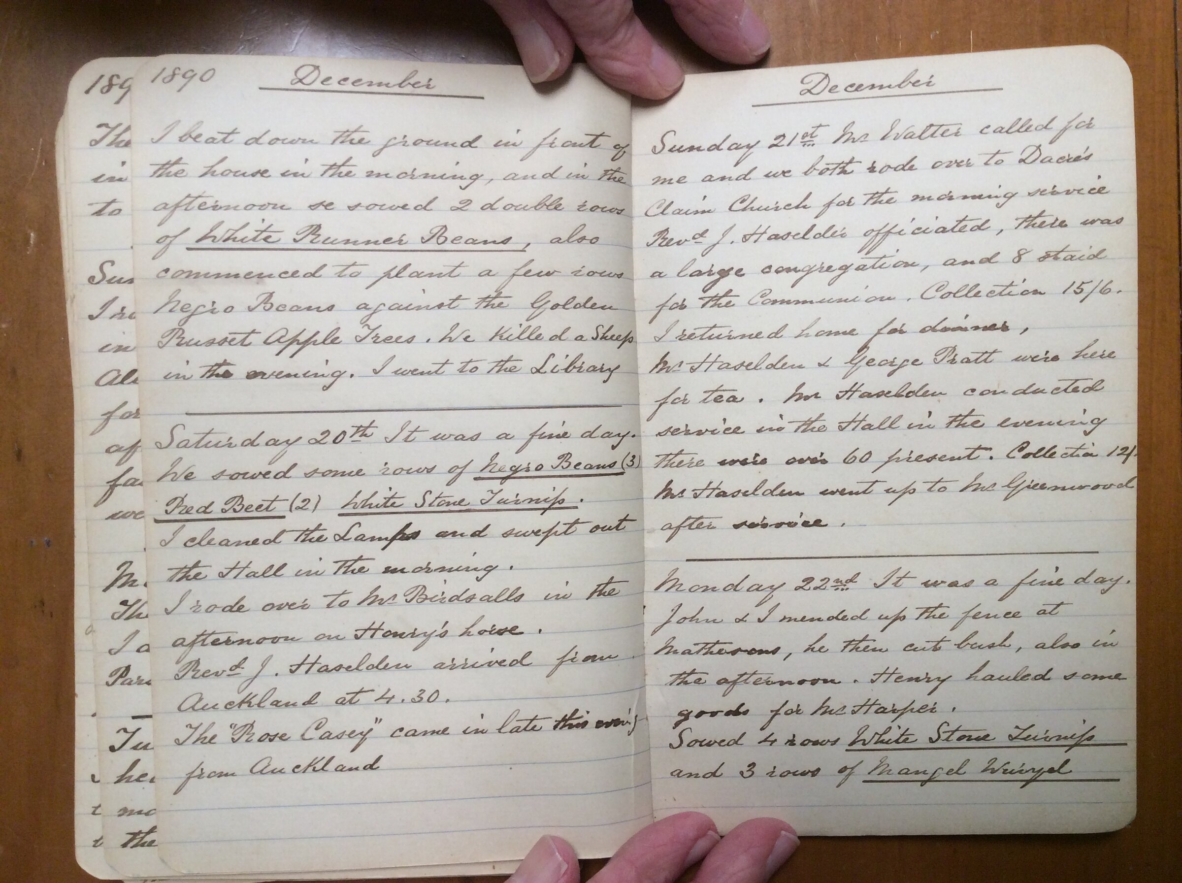 Original CS Clarke diary page