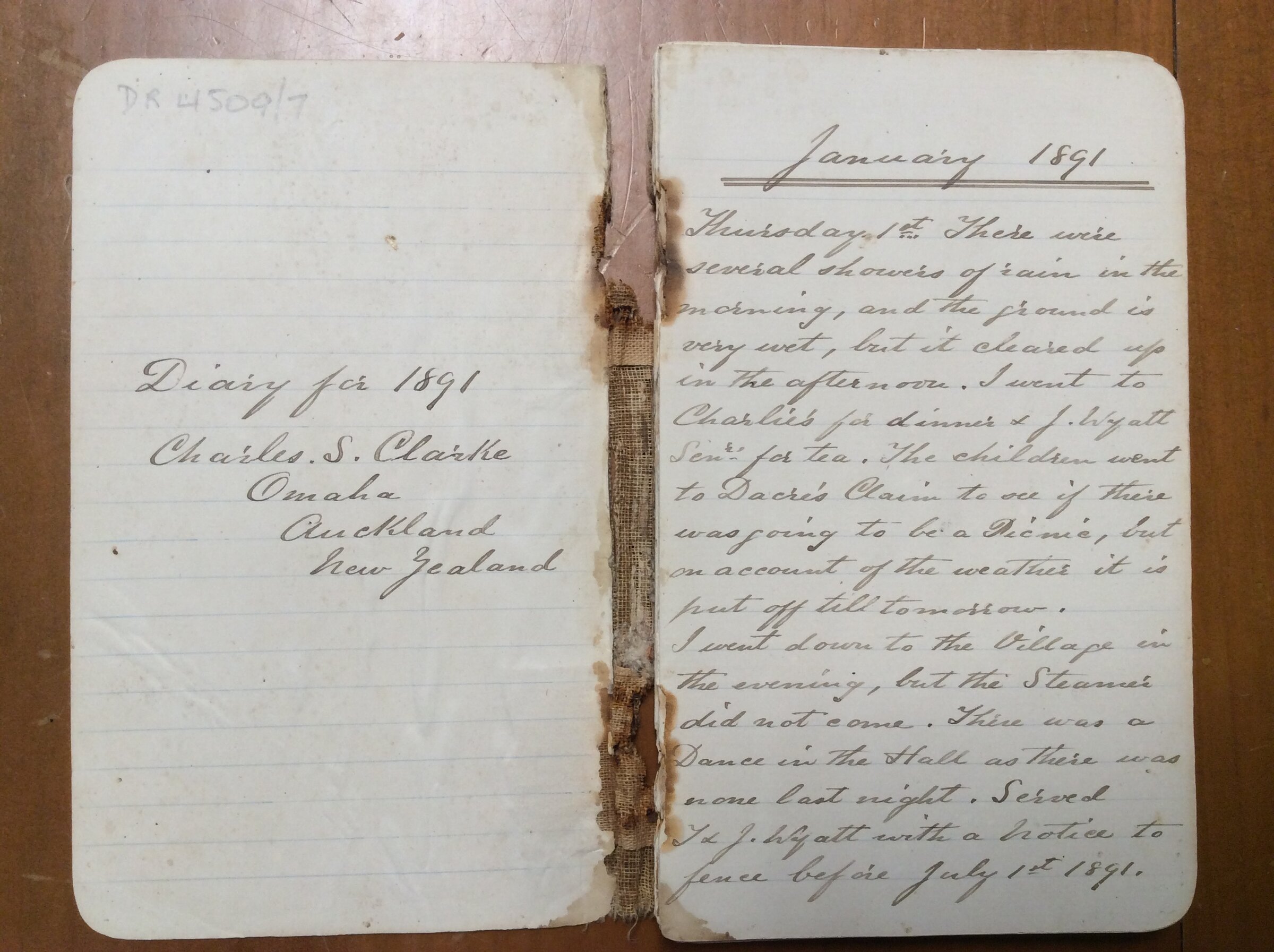 Original CS Clarke diary page