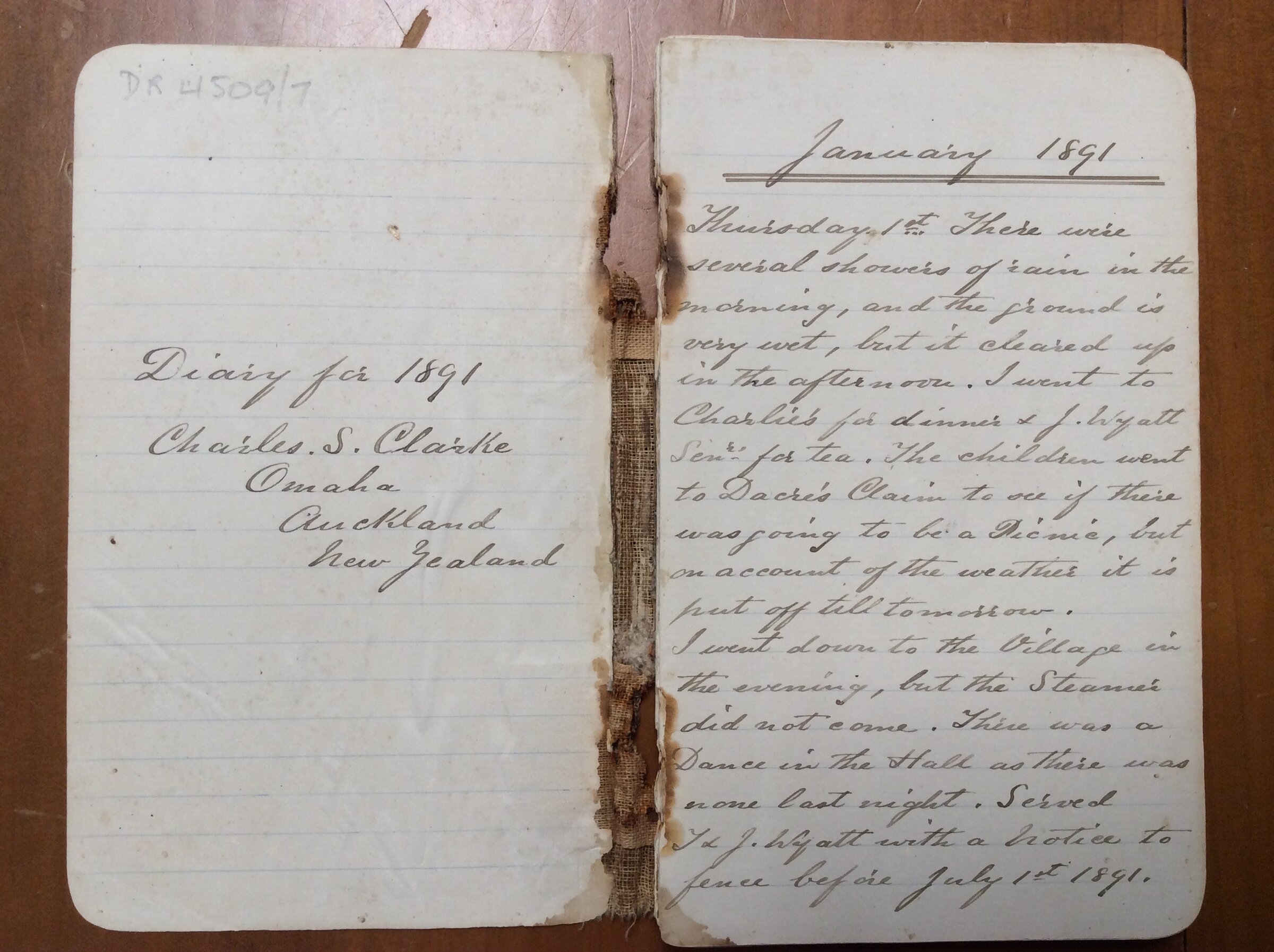 Original CS Clarke diary page
