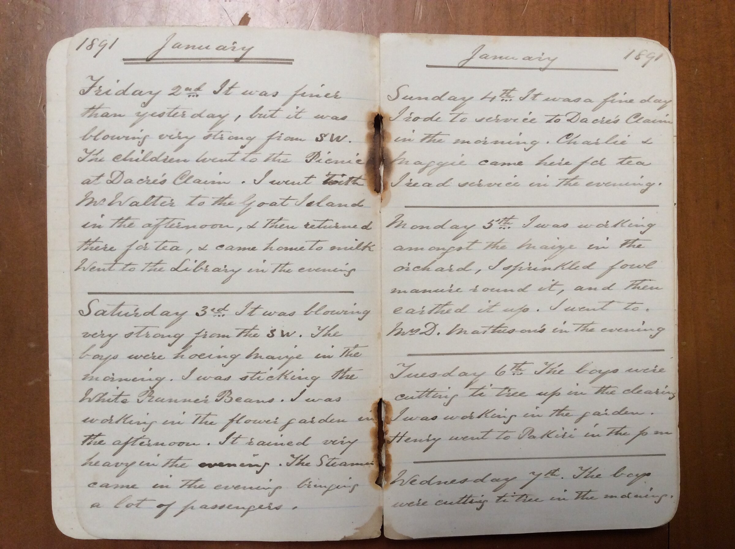 Original CS Clarke diary page