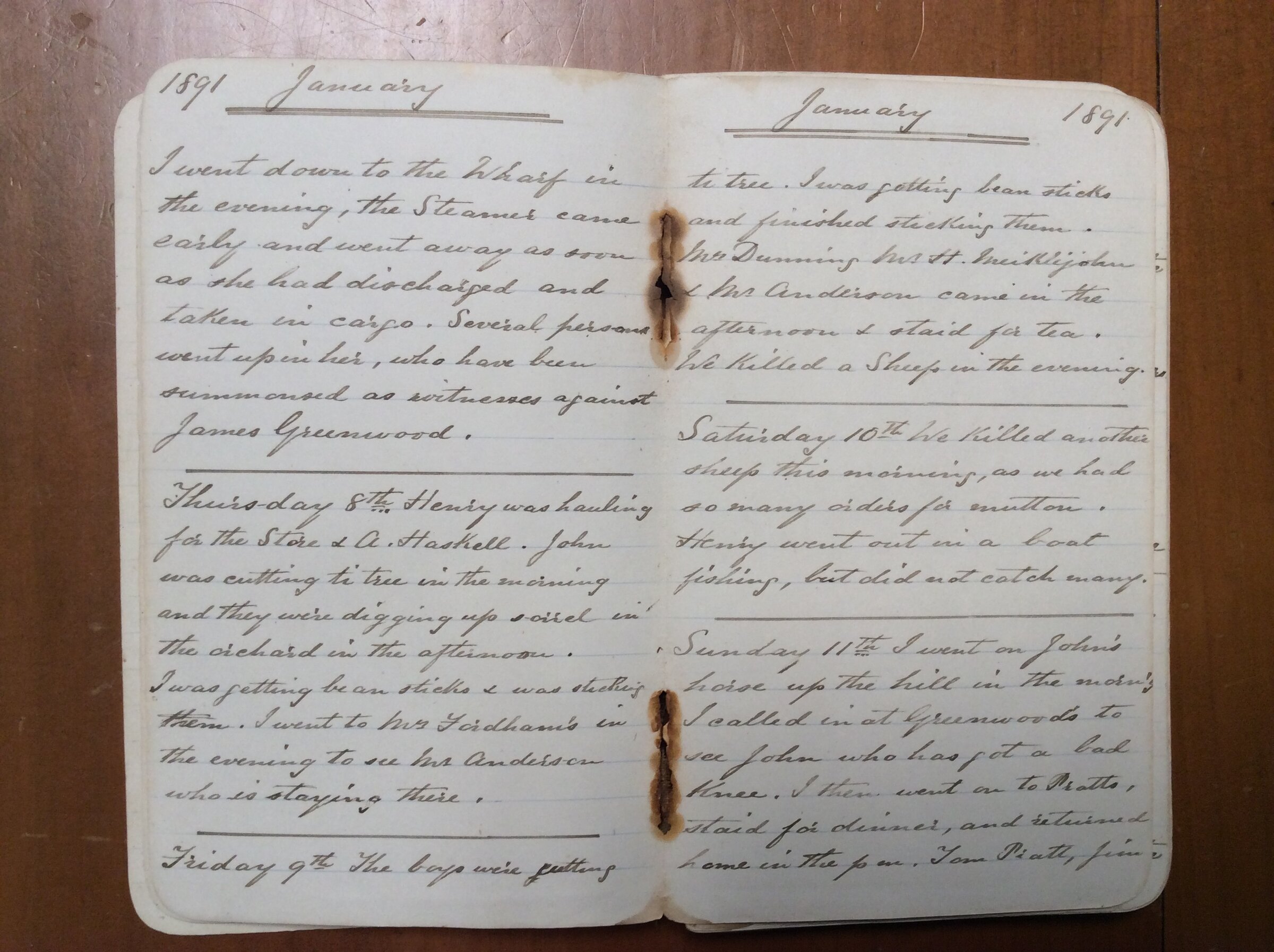 Original CS Clarke diary page
