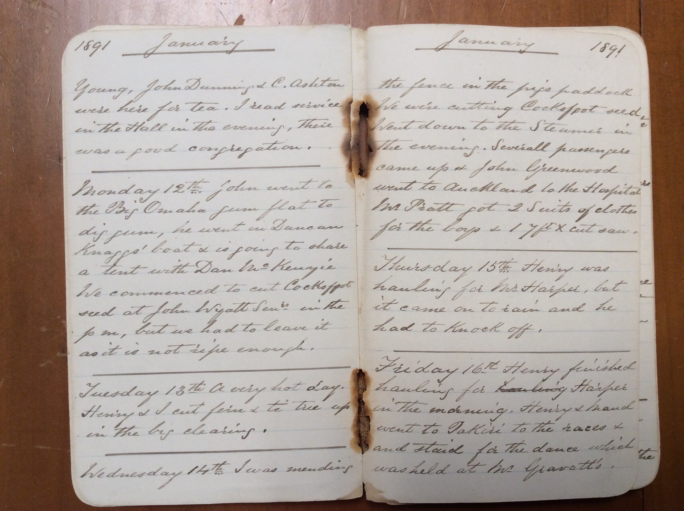 Original CS Clarke diary page