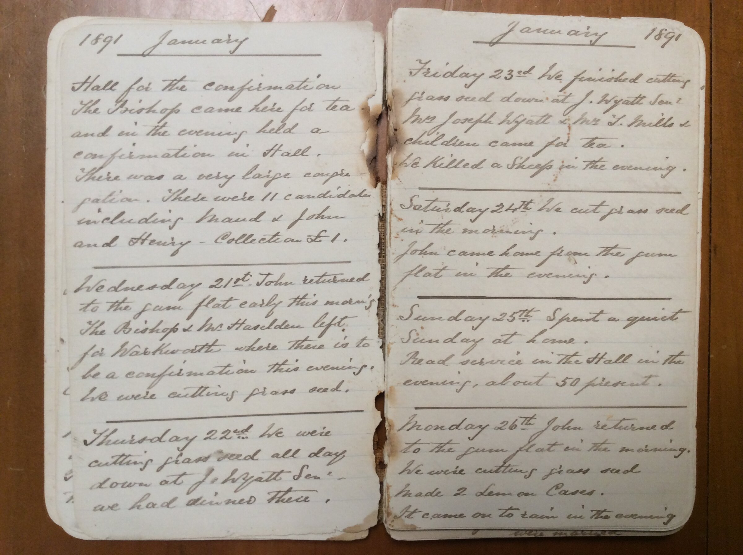 Original CS Clarke diary page