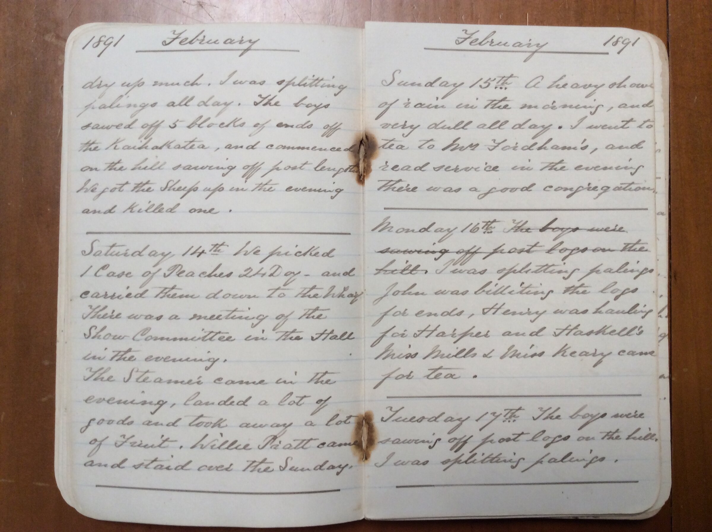 Original CS Clarke diary page
