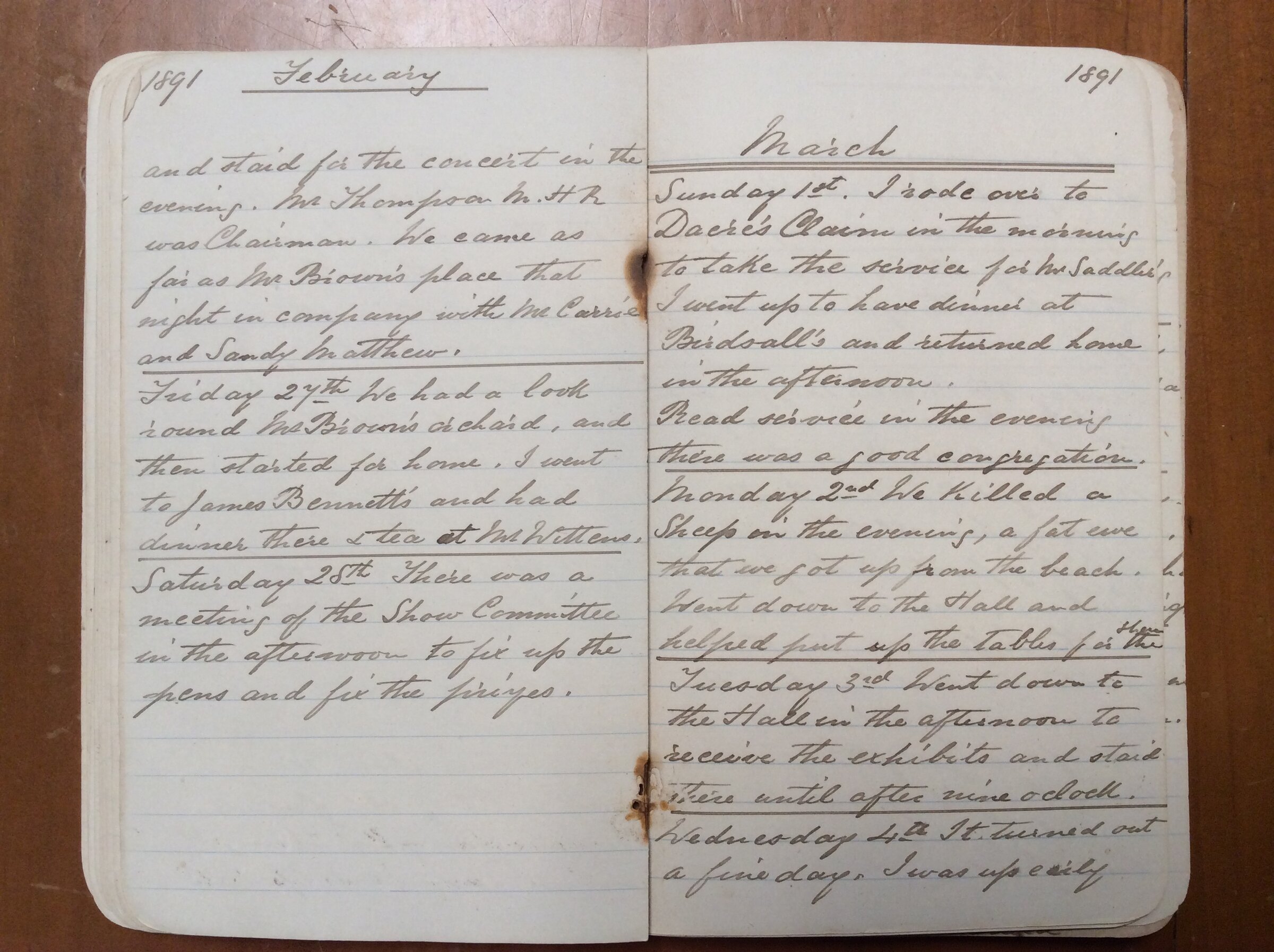 Original CS Clarke diary page