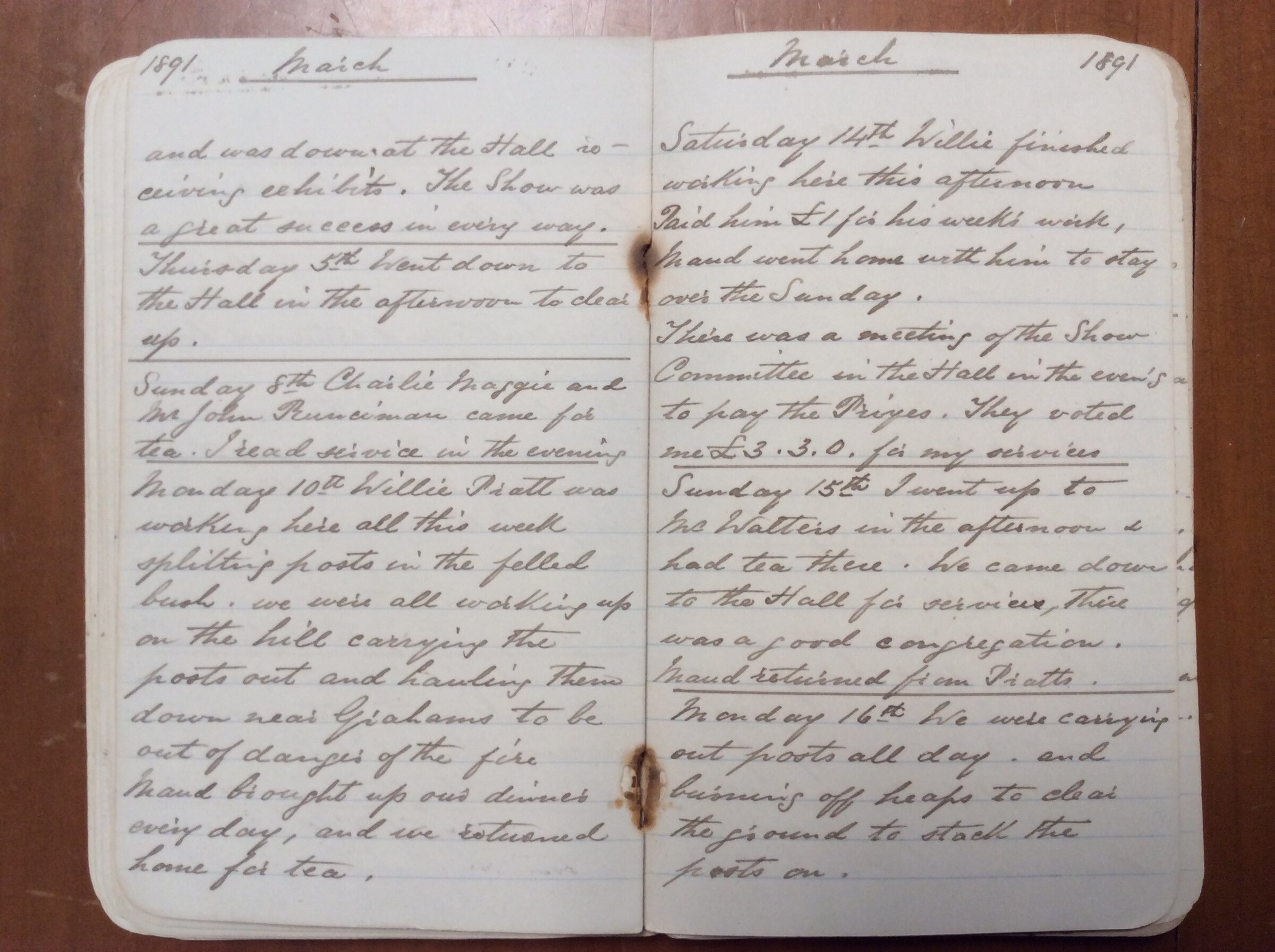 Original CS Clarke diary page