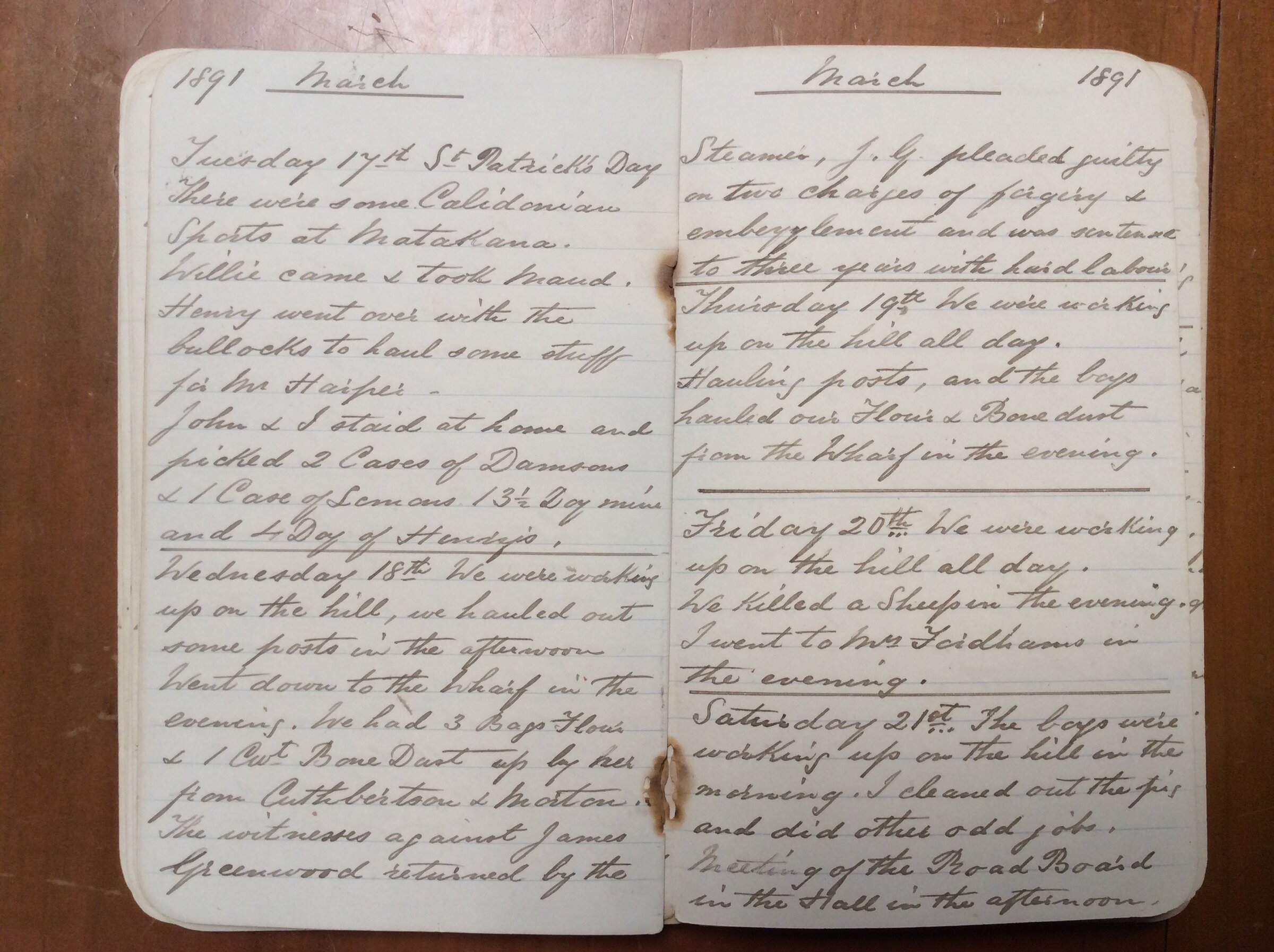 Original CS Clarke diary page
