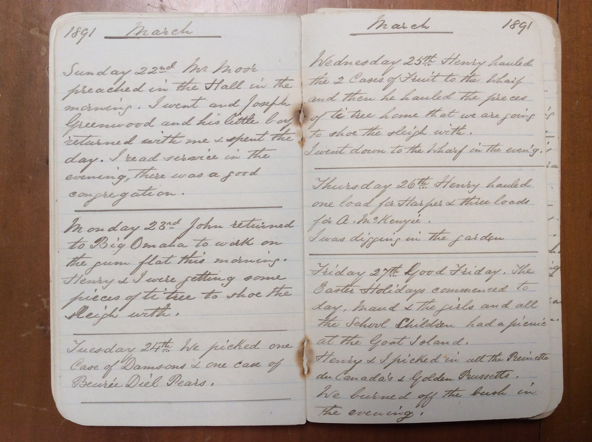 Original CS Clarke diary page