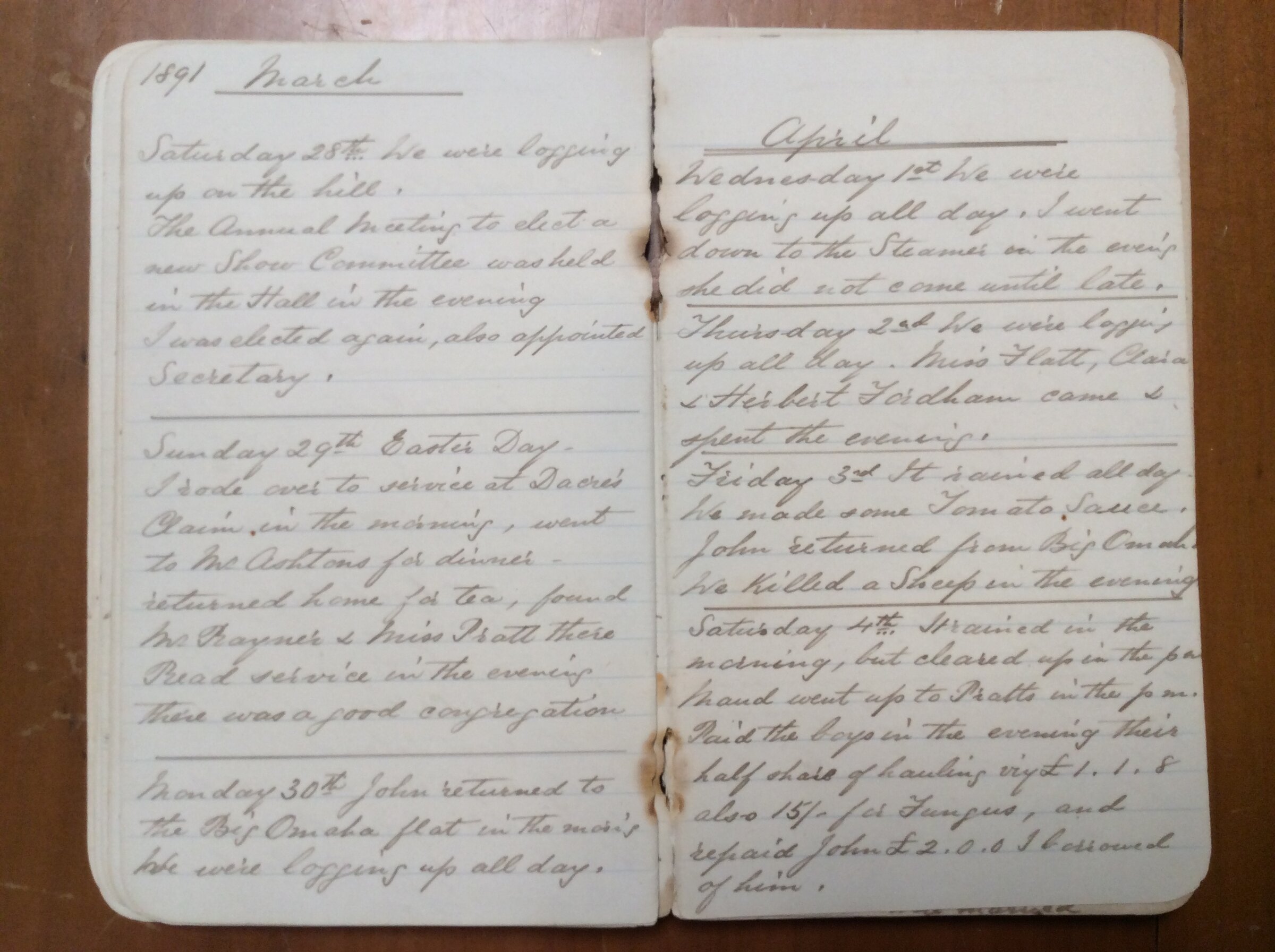 Original CS Clarke diary page