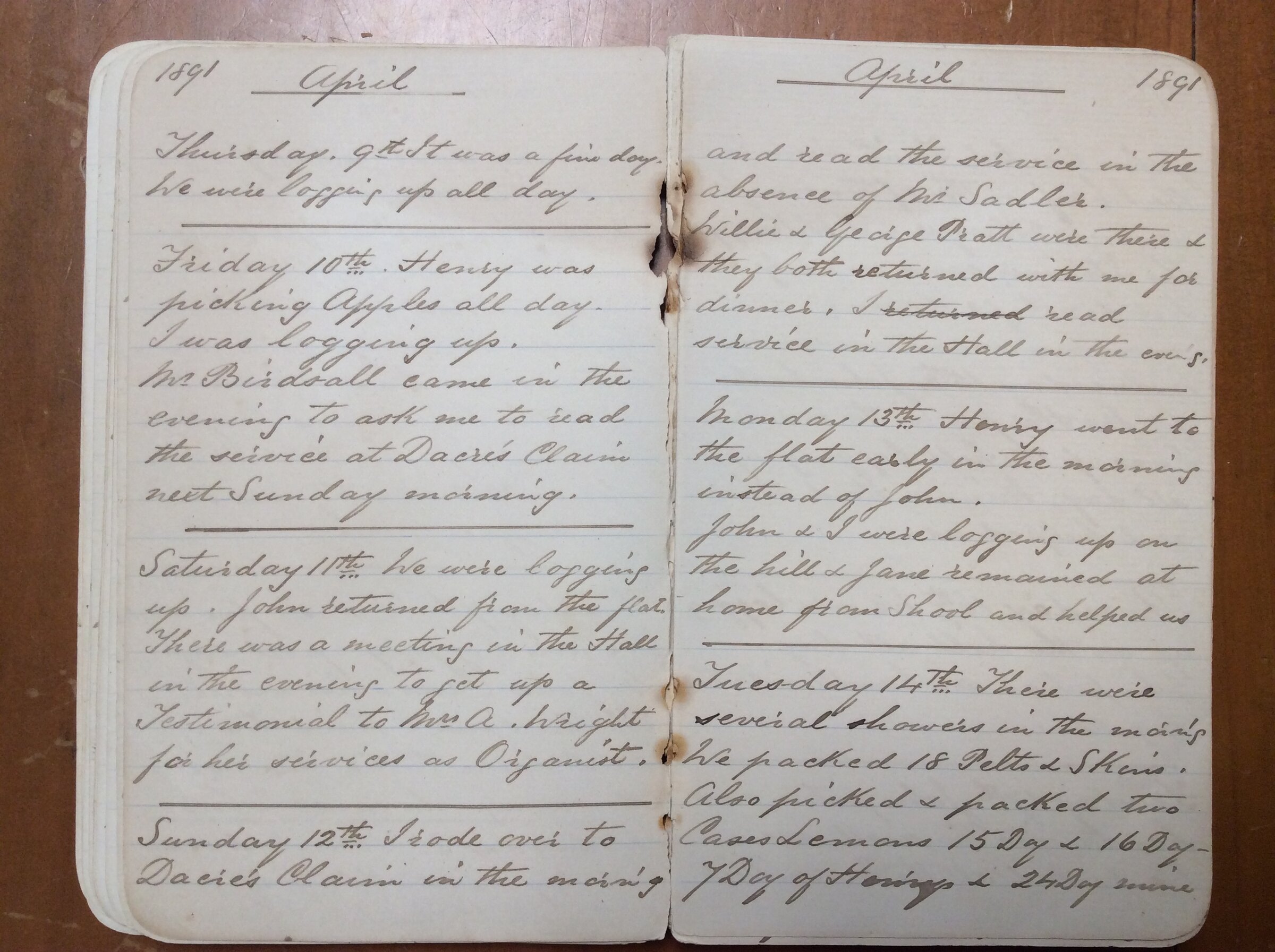 Original CS Clarke diary page