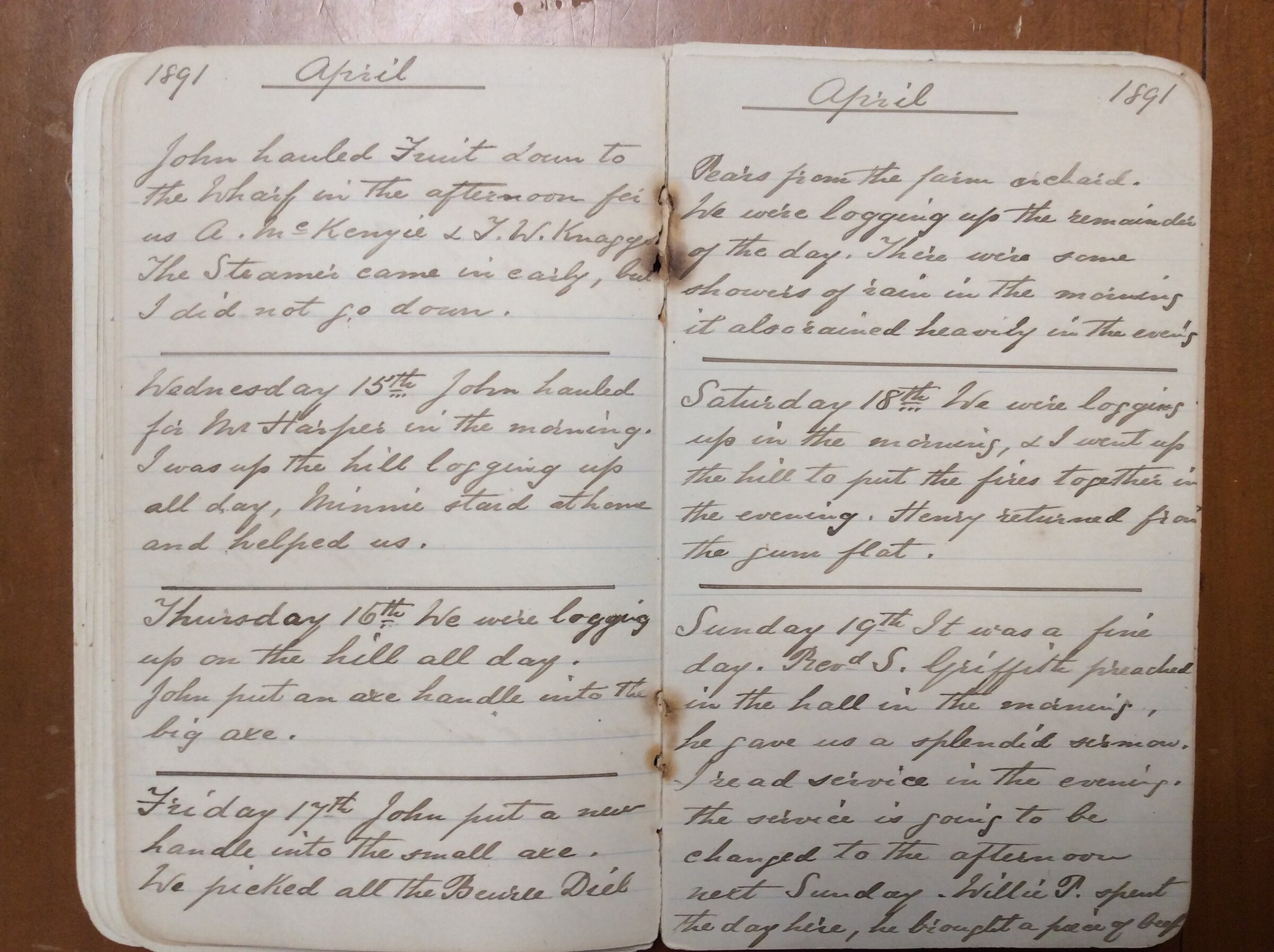 Original CS Clarke diary page