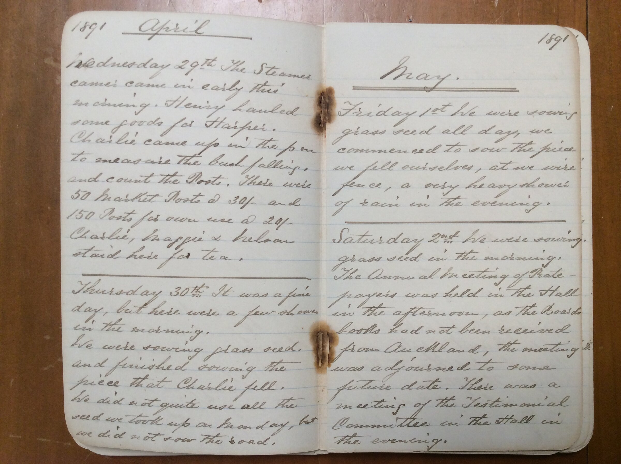 Original CS Clarke diary page