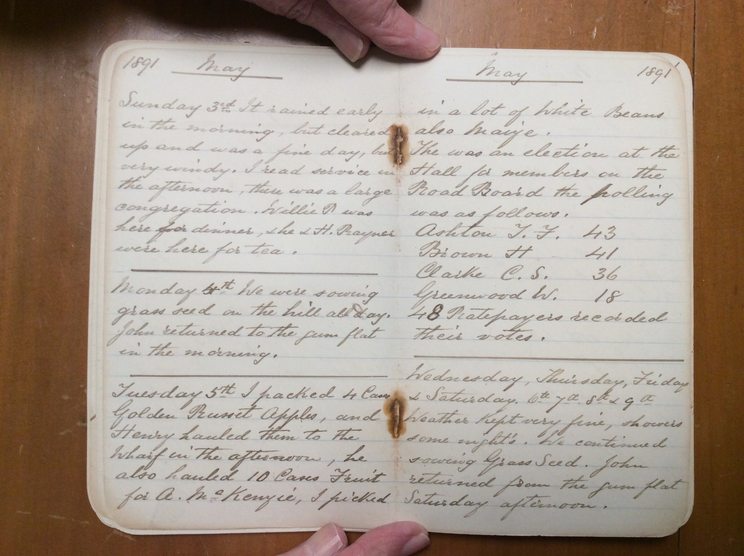 Original CS Clarke diary page