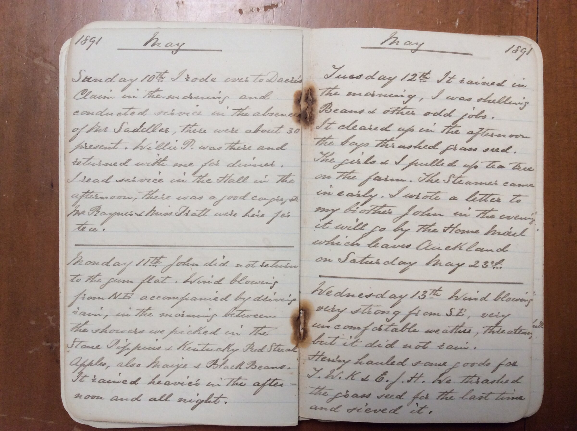 Original CS Clarke diary page