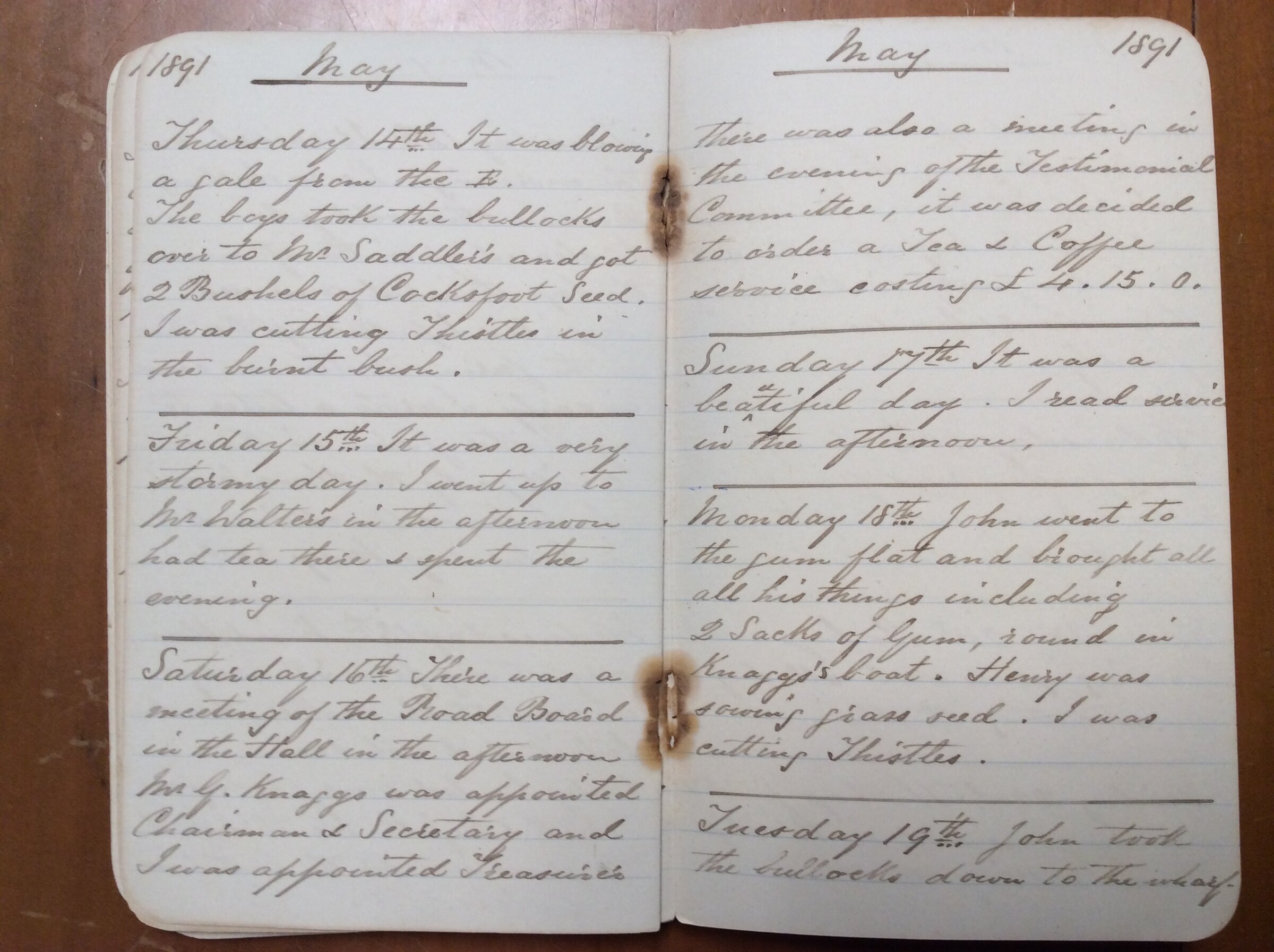 Original CS Clarke diary page