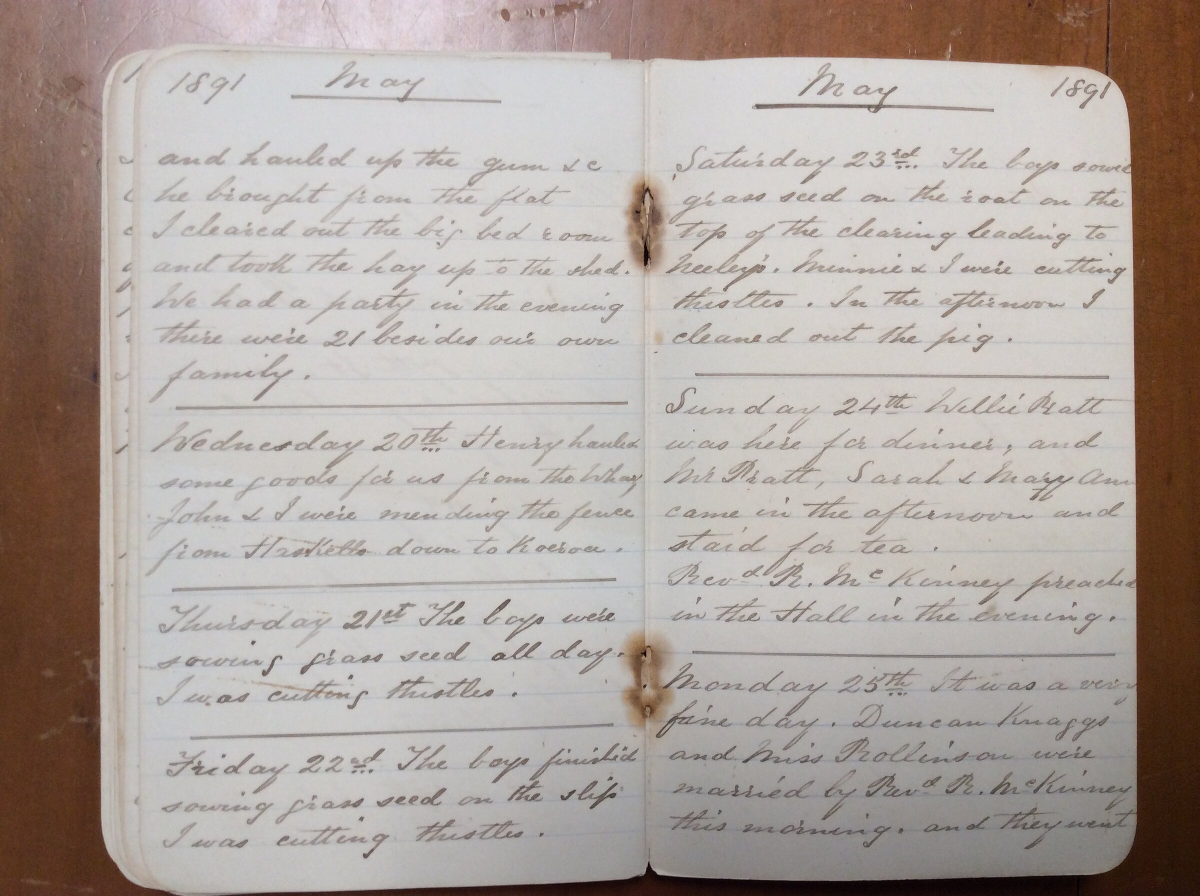 Original CS Clarke diary page