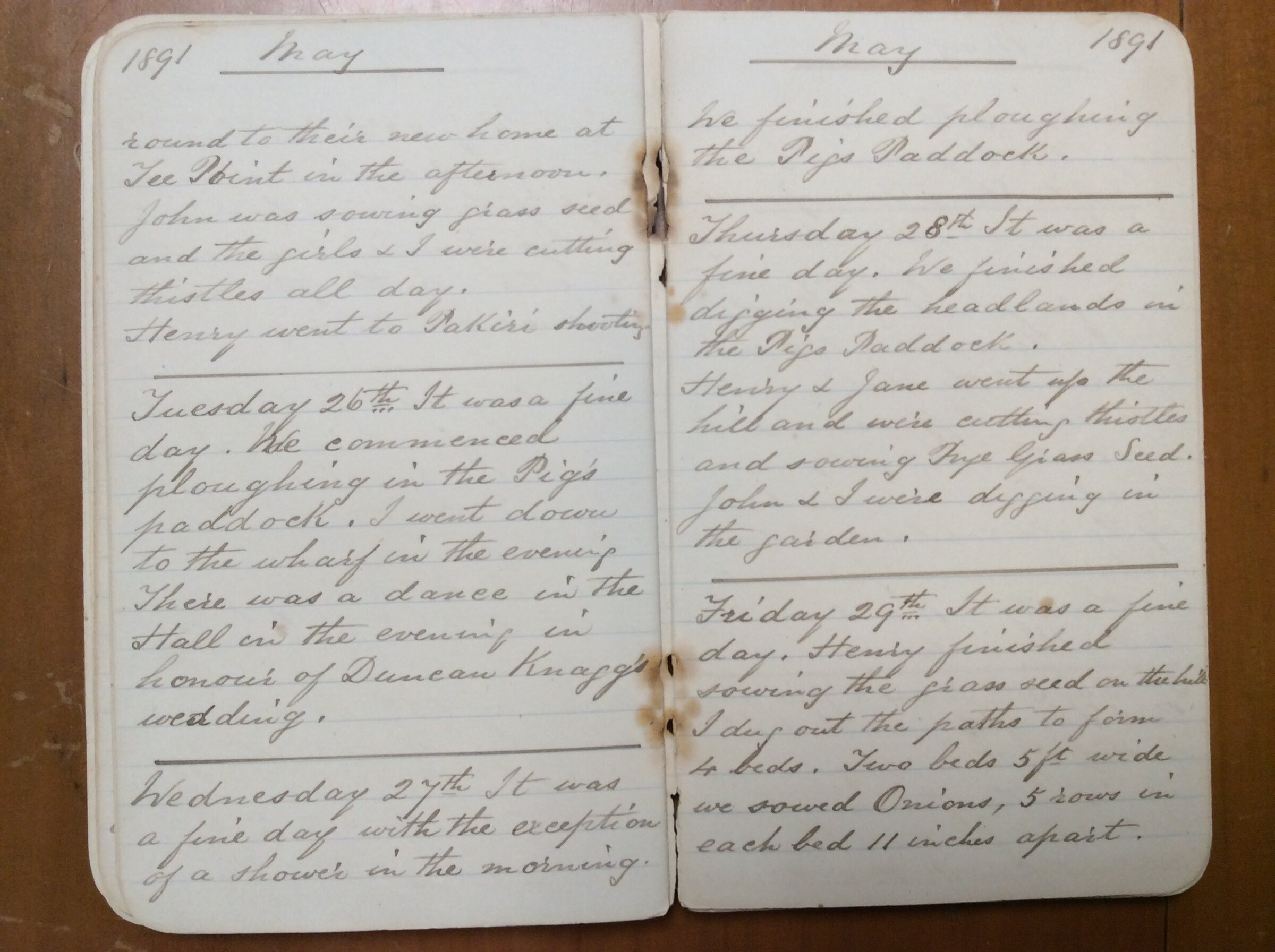 Original CS Clarke diary page