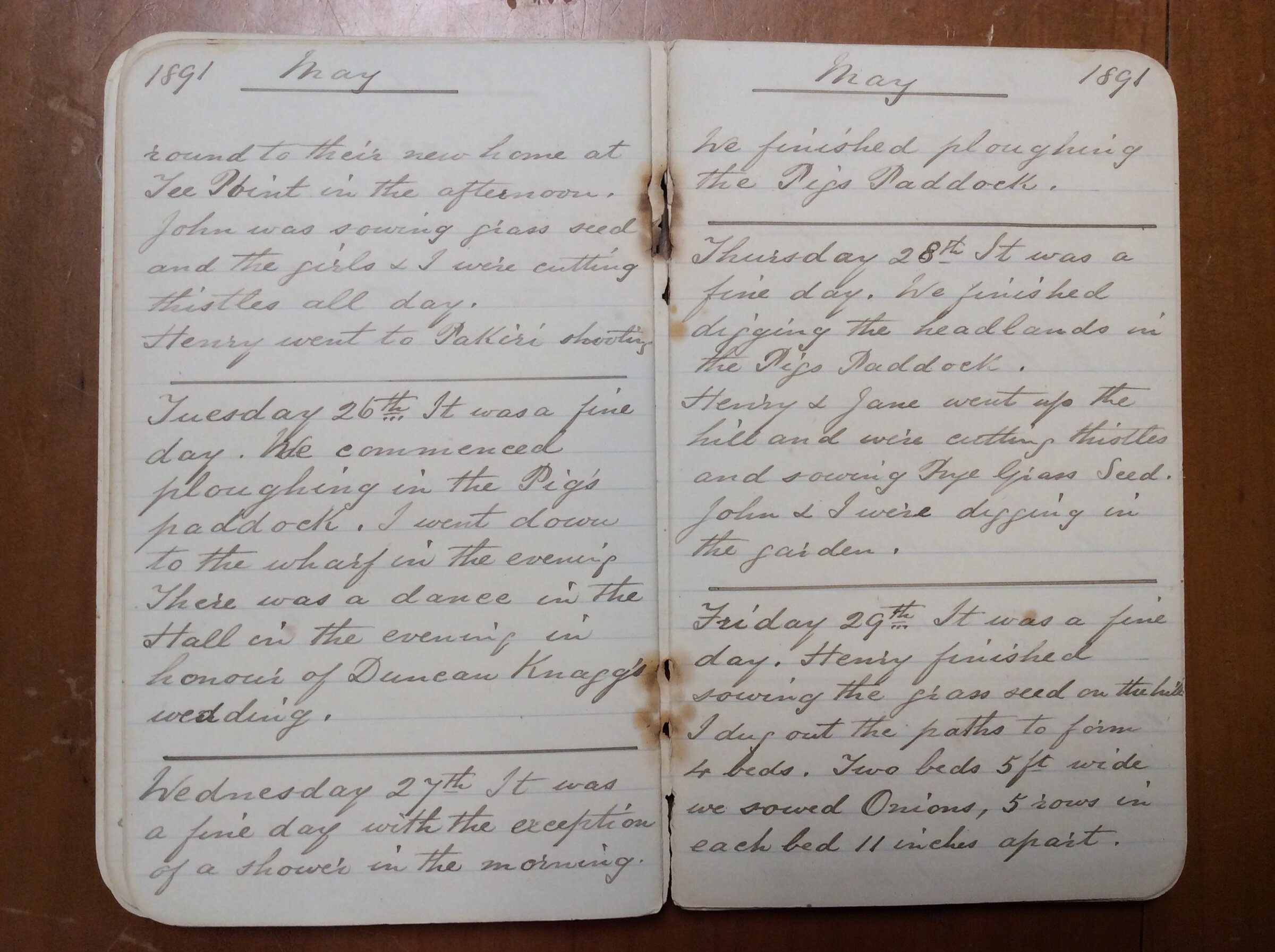 Original CS Clarke diary page