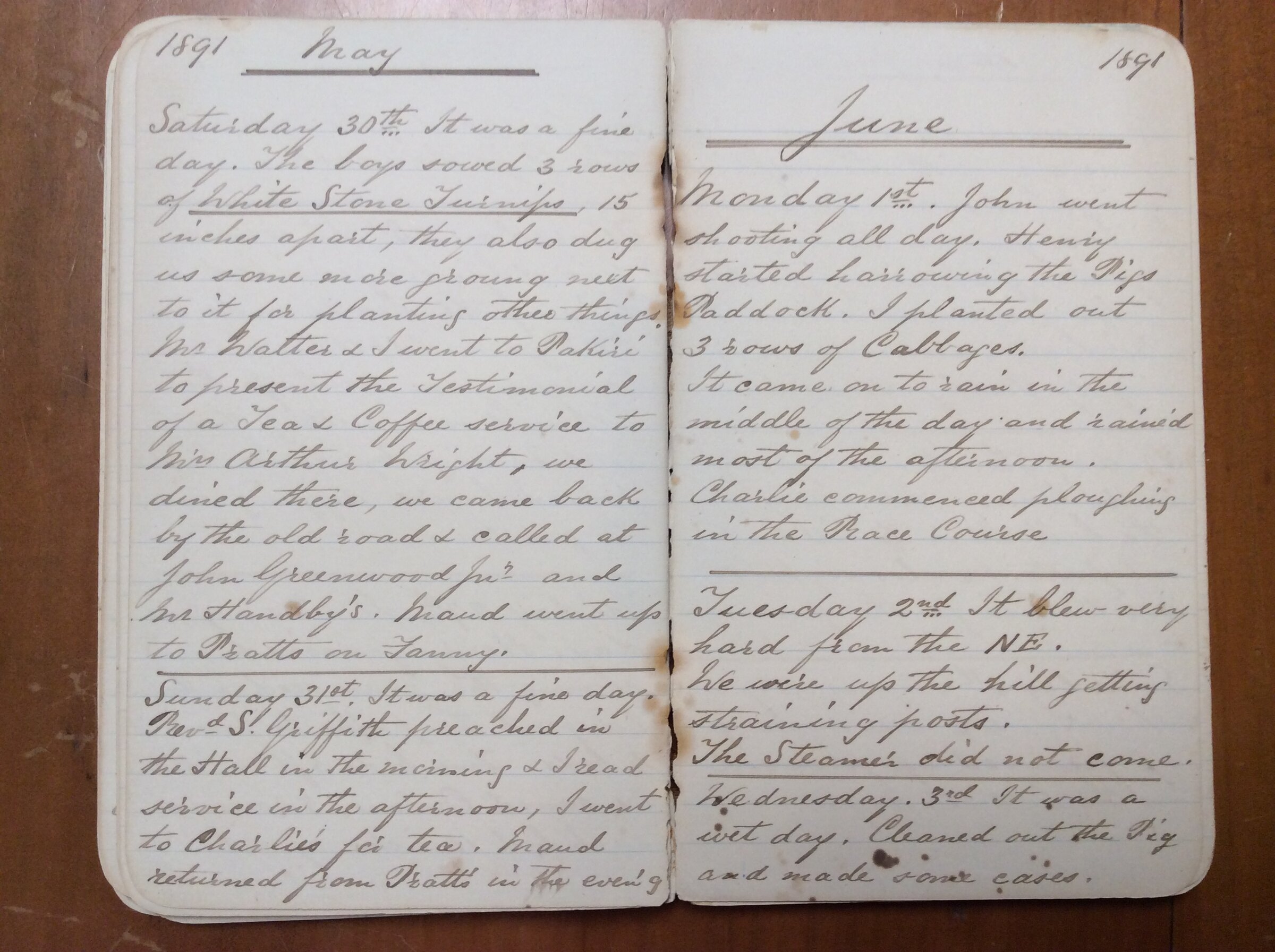 Original CS Clarke diary page