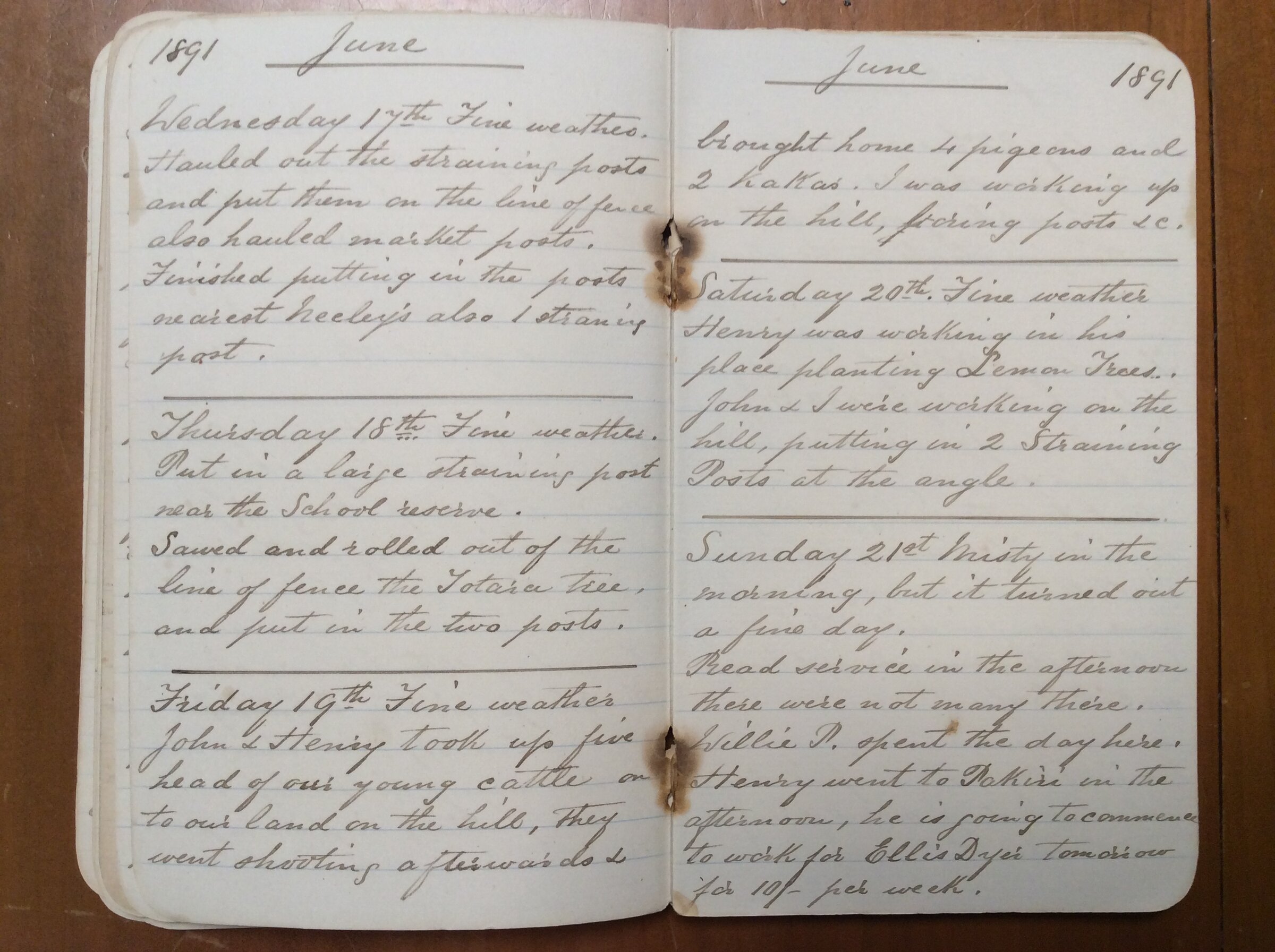 Original CS Clarke diary page