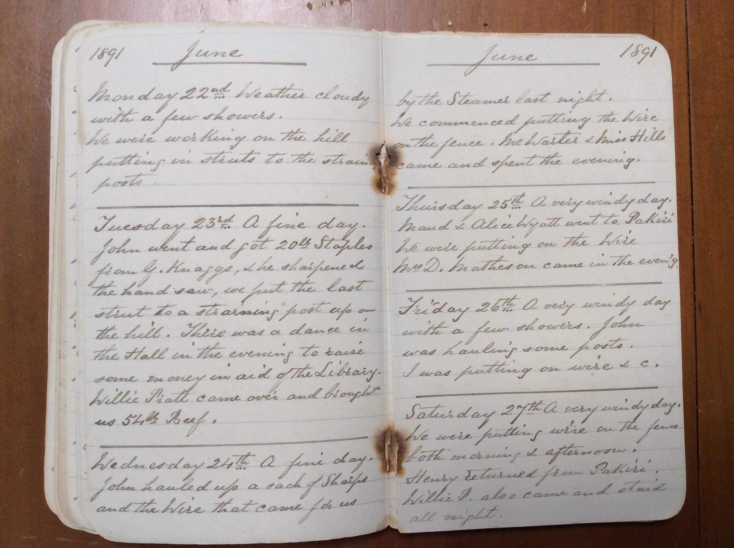 Original CS Clarke diary page