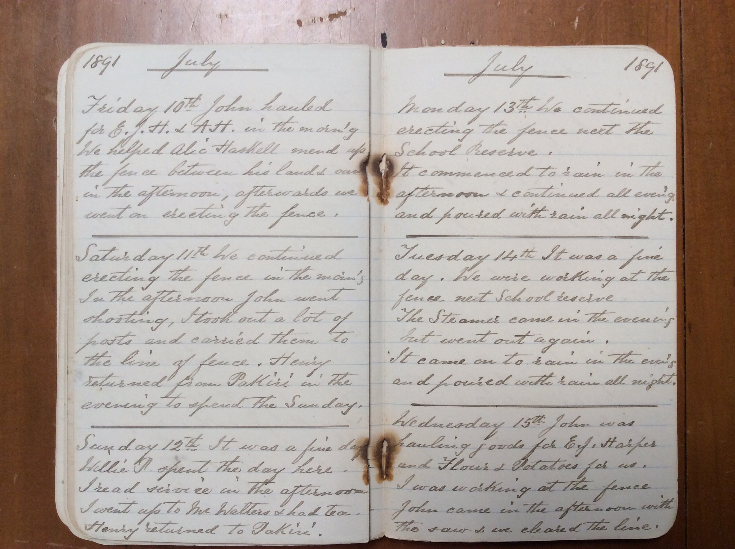 Original CS Clarke diary page
