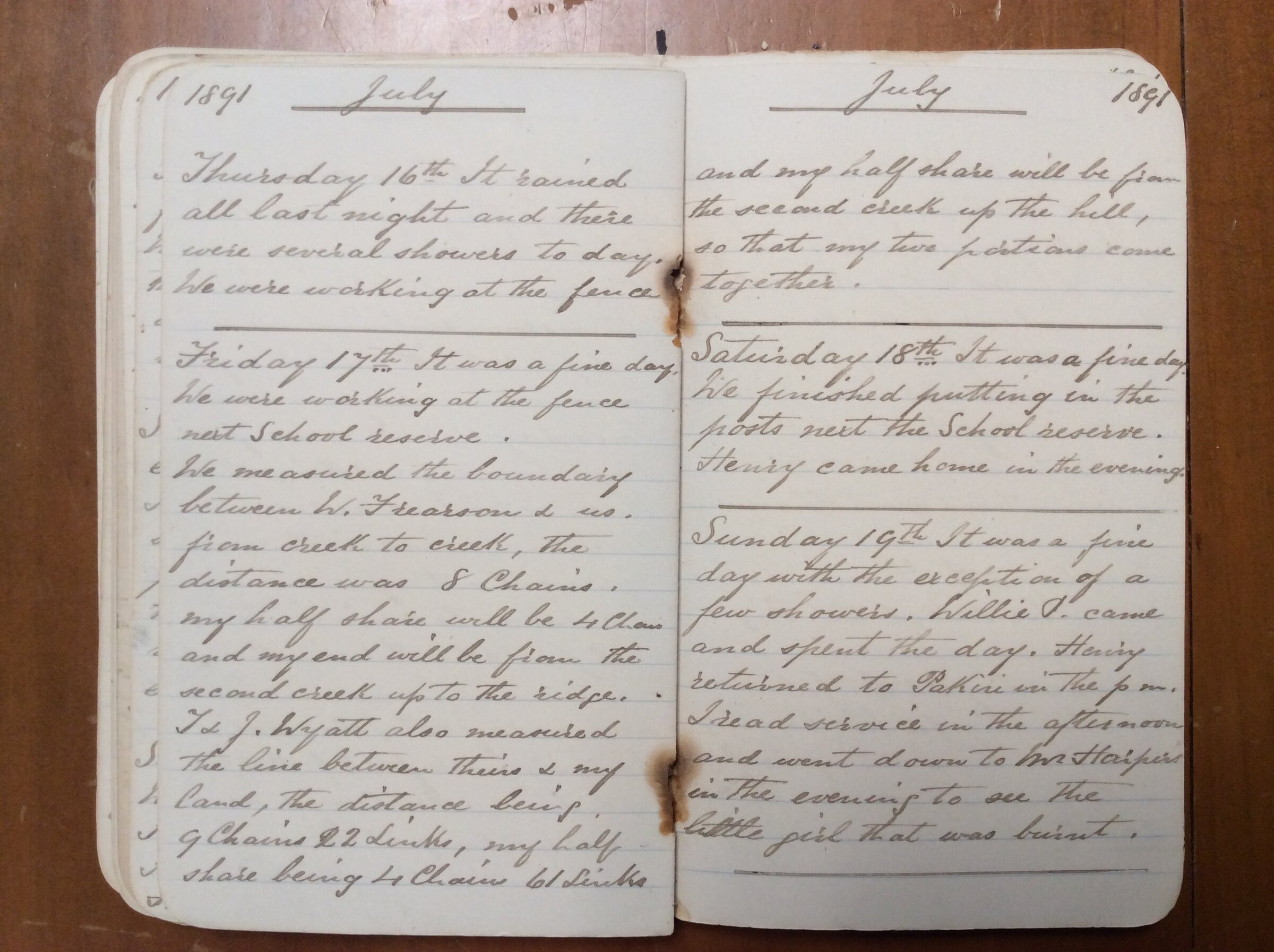 Original CS Clarke diary page
