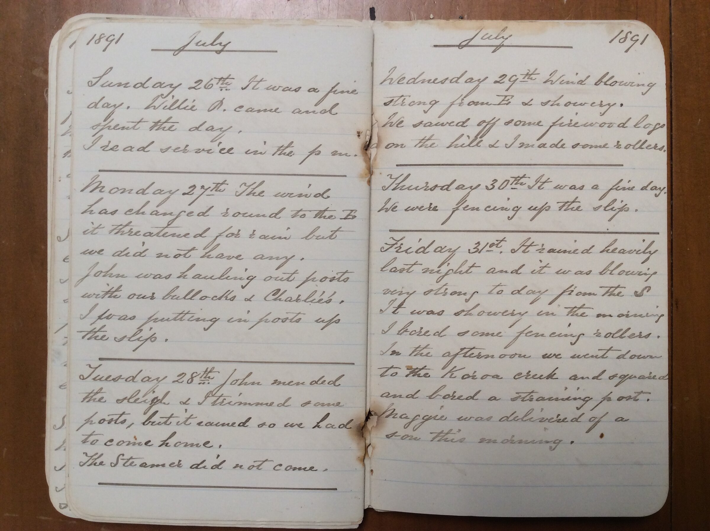 Original CS Clarke diary page