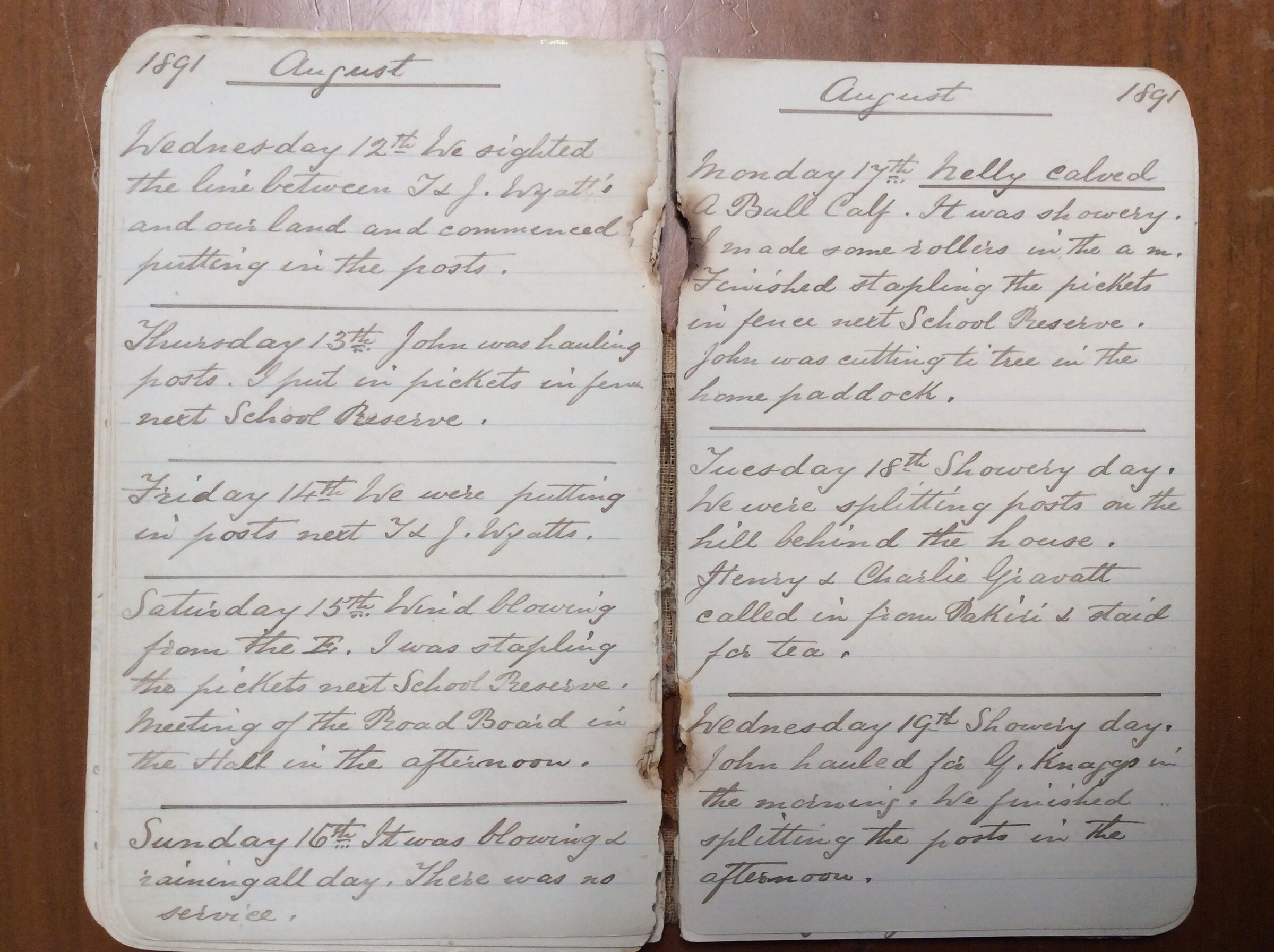 Original CS Clarke diary page