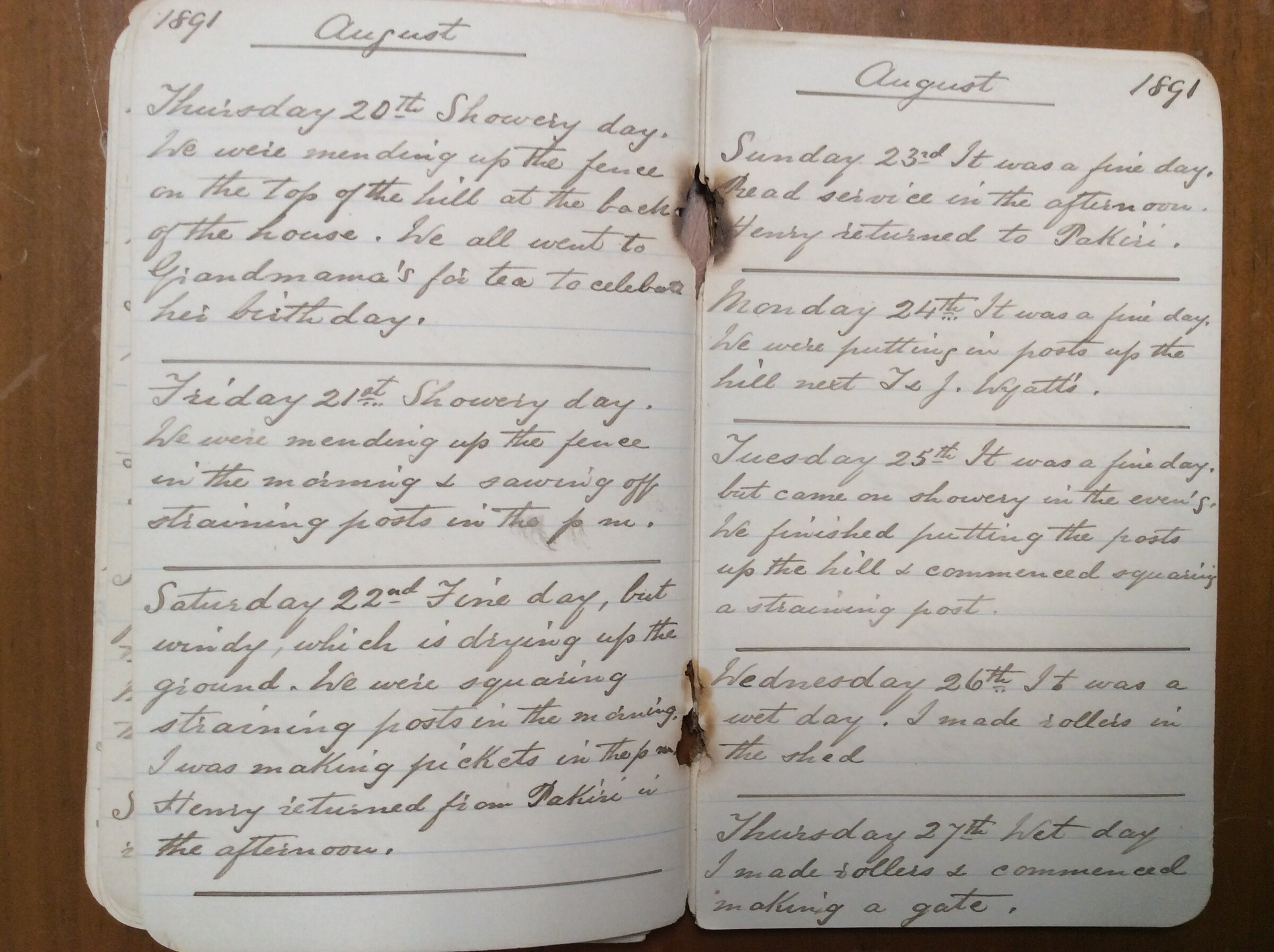 Original CS Clarke diary page