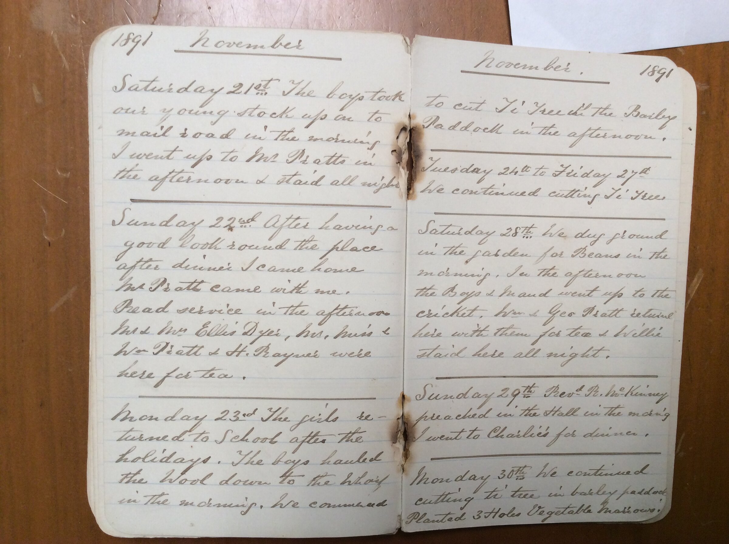 Original CS Clarke diary page