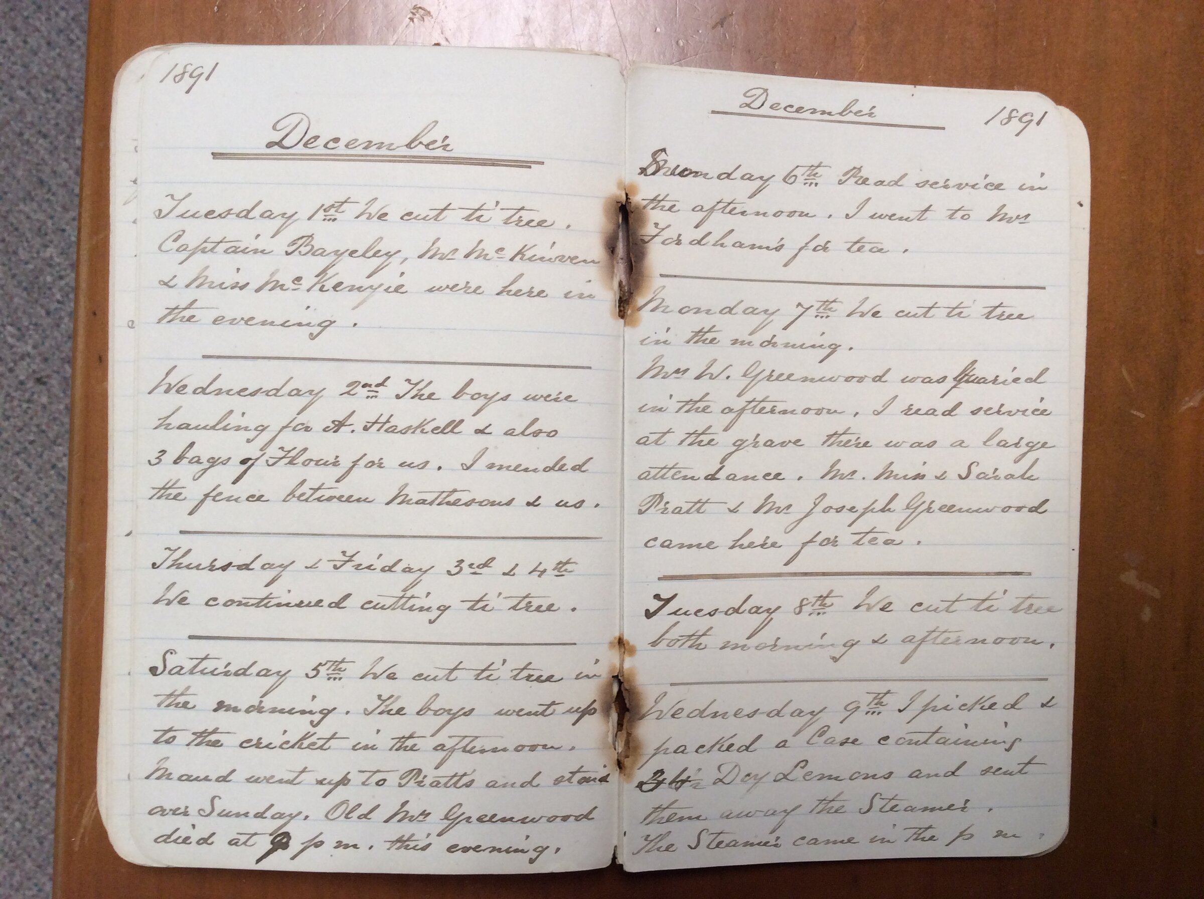 Original CS Clarke diary page