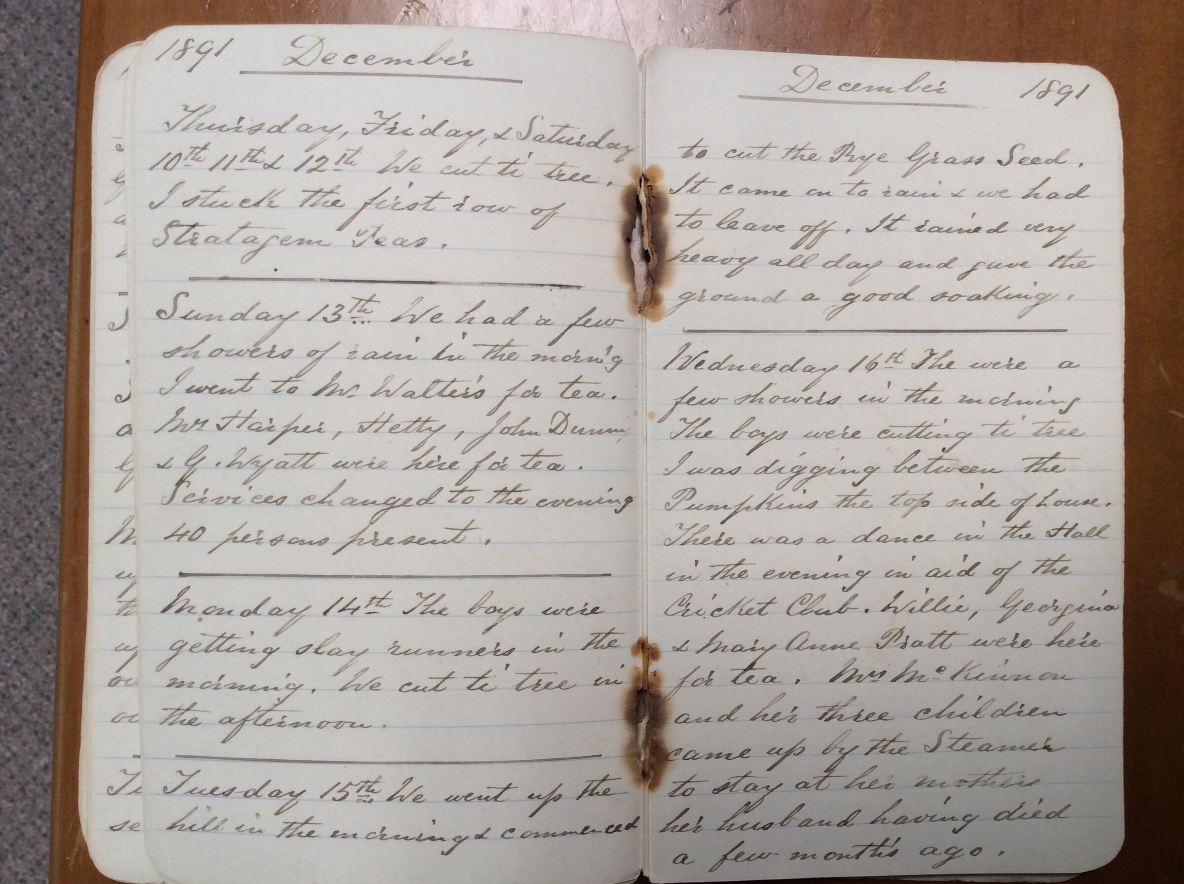 Original CS Clarke diary page