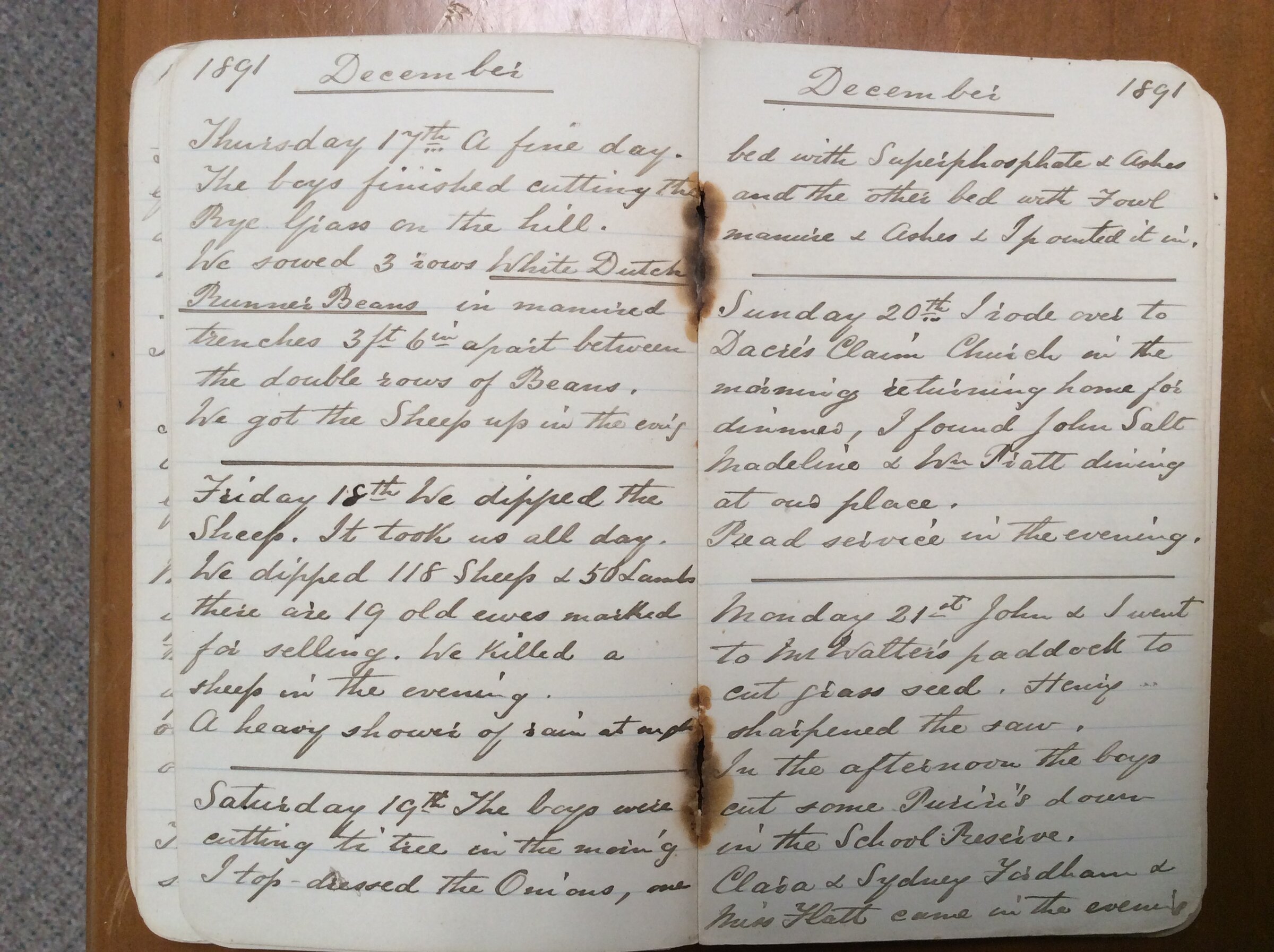 Original CS Clarke diary page