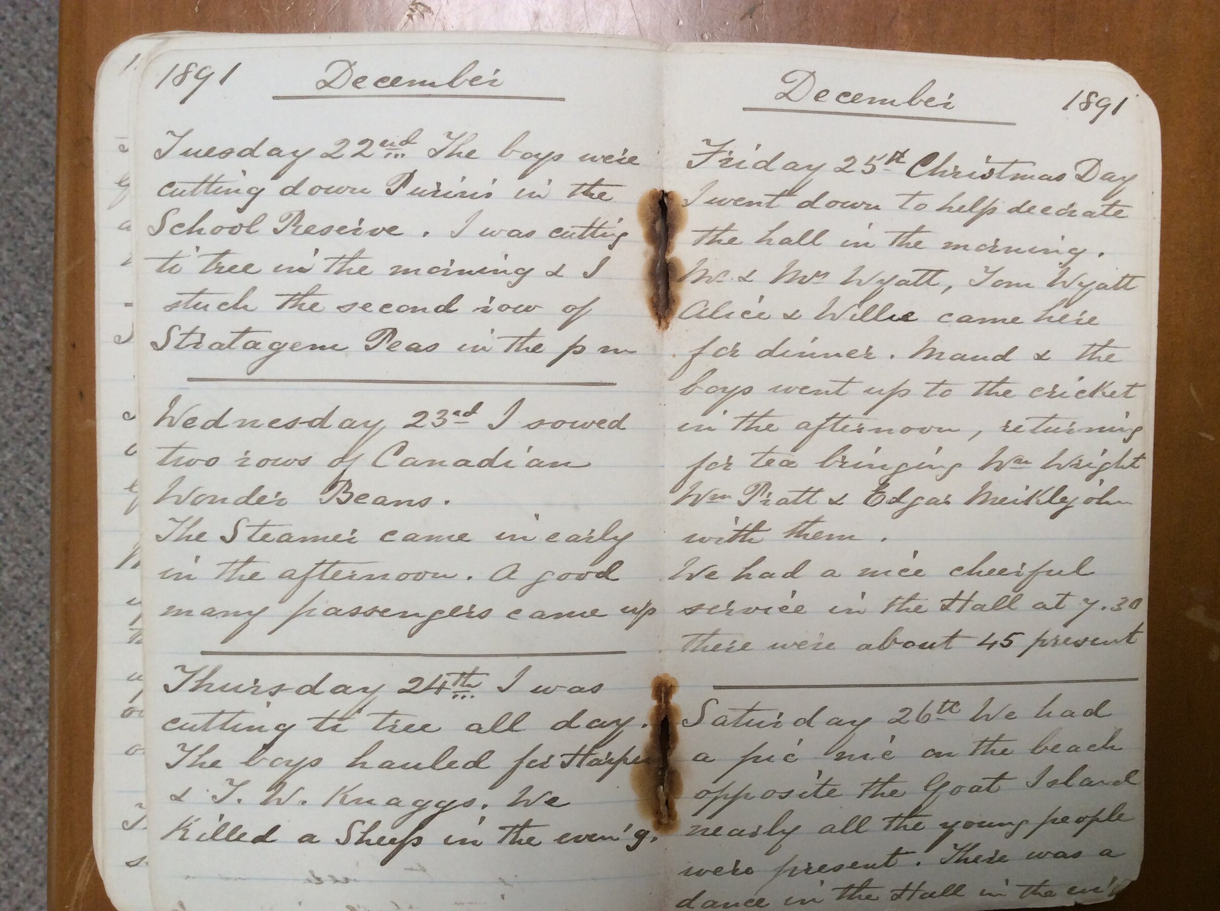 Original CS Clarke diary page