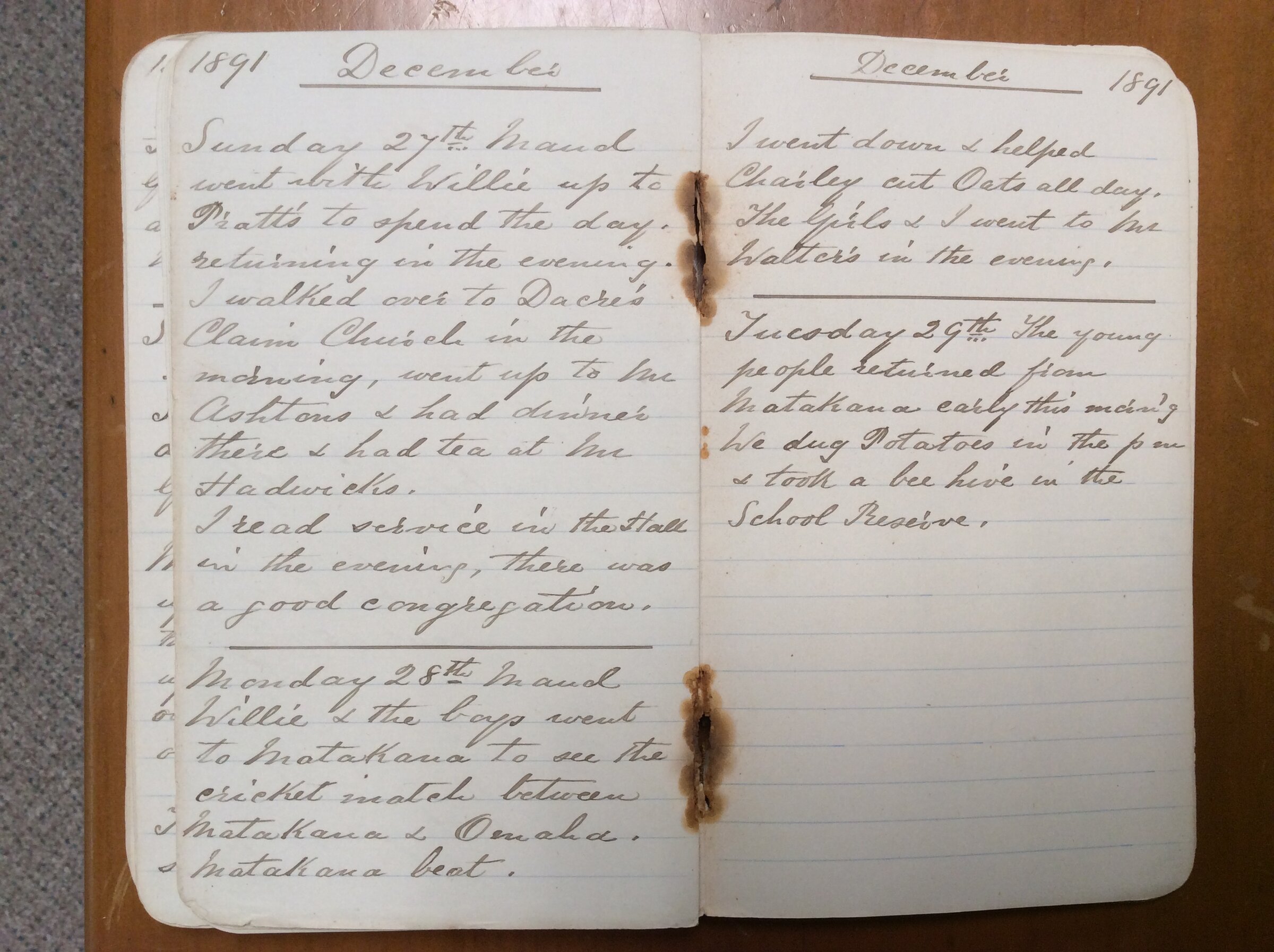 Original CS Clarke diary page