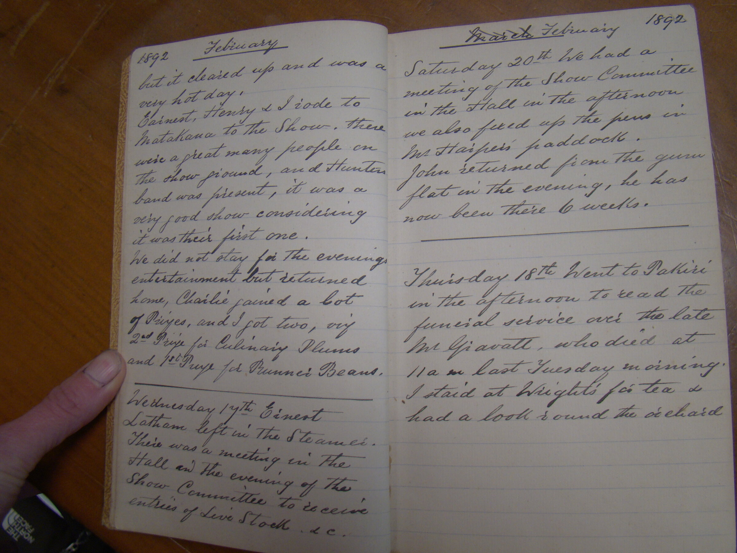 Original CS Clarke diary page