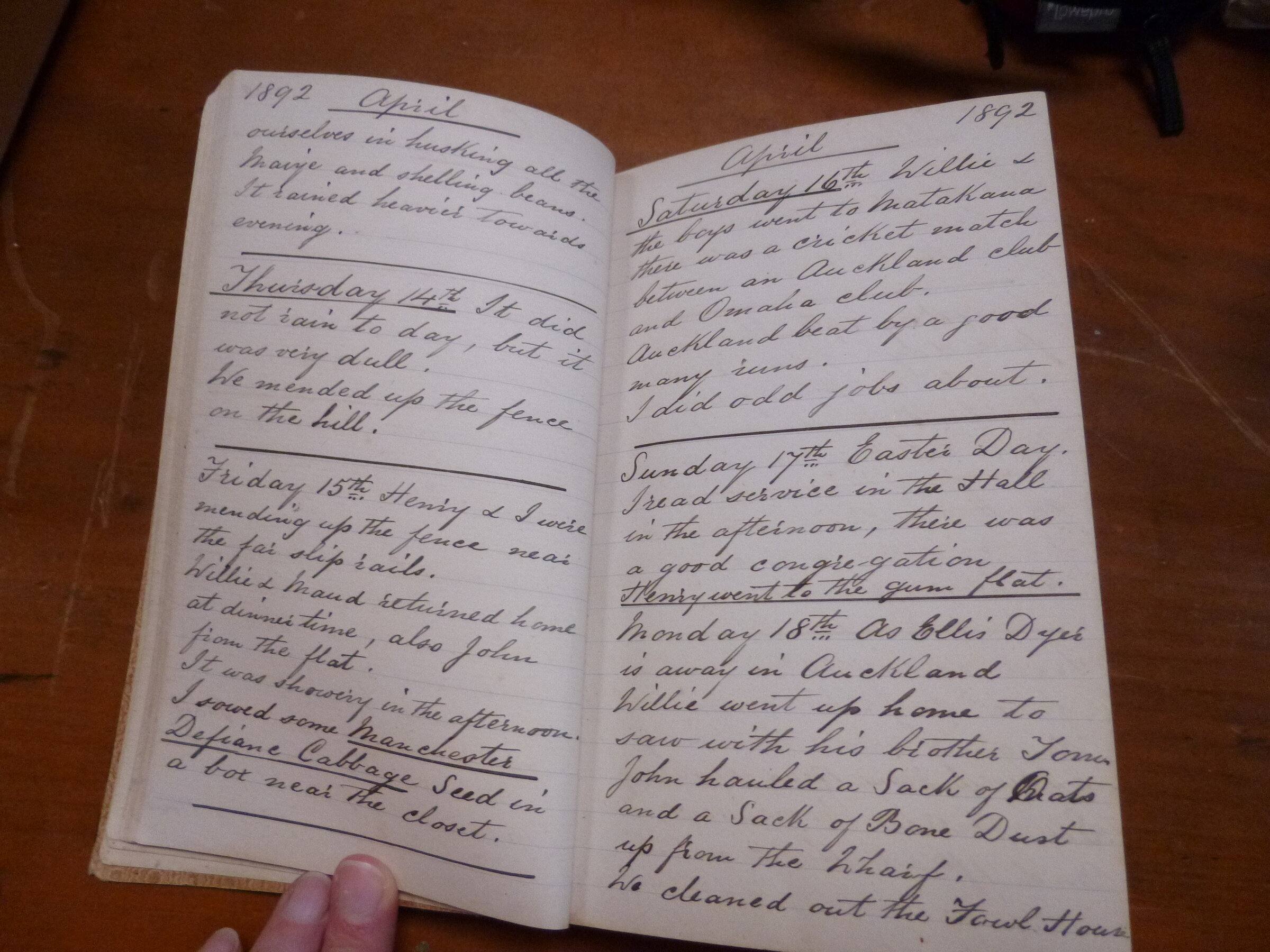 Original CS Clarke diary page