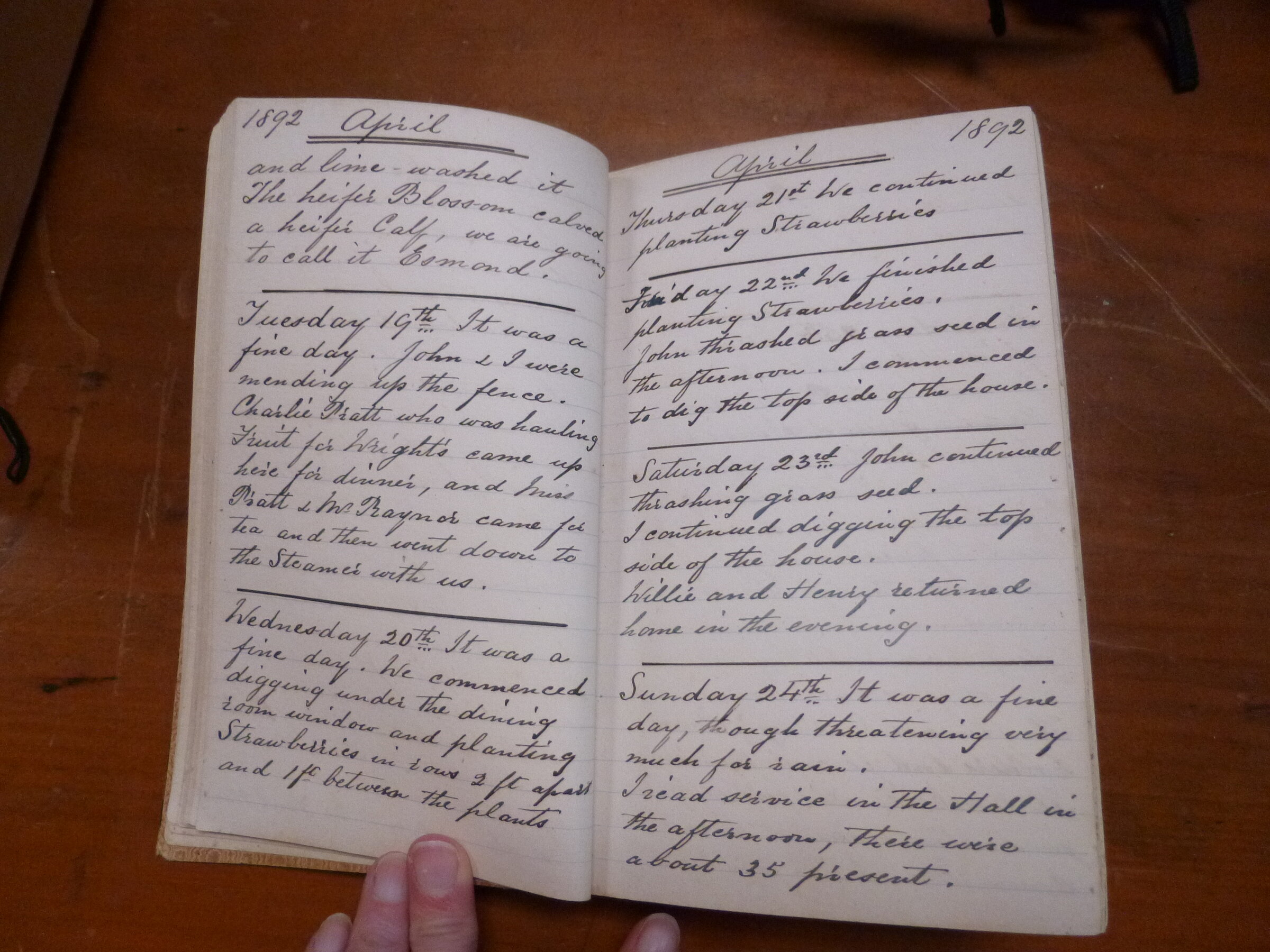 Original CS Clarke diary page