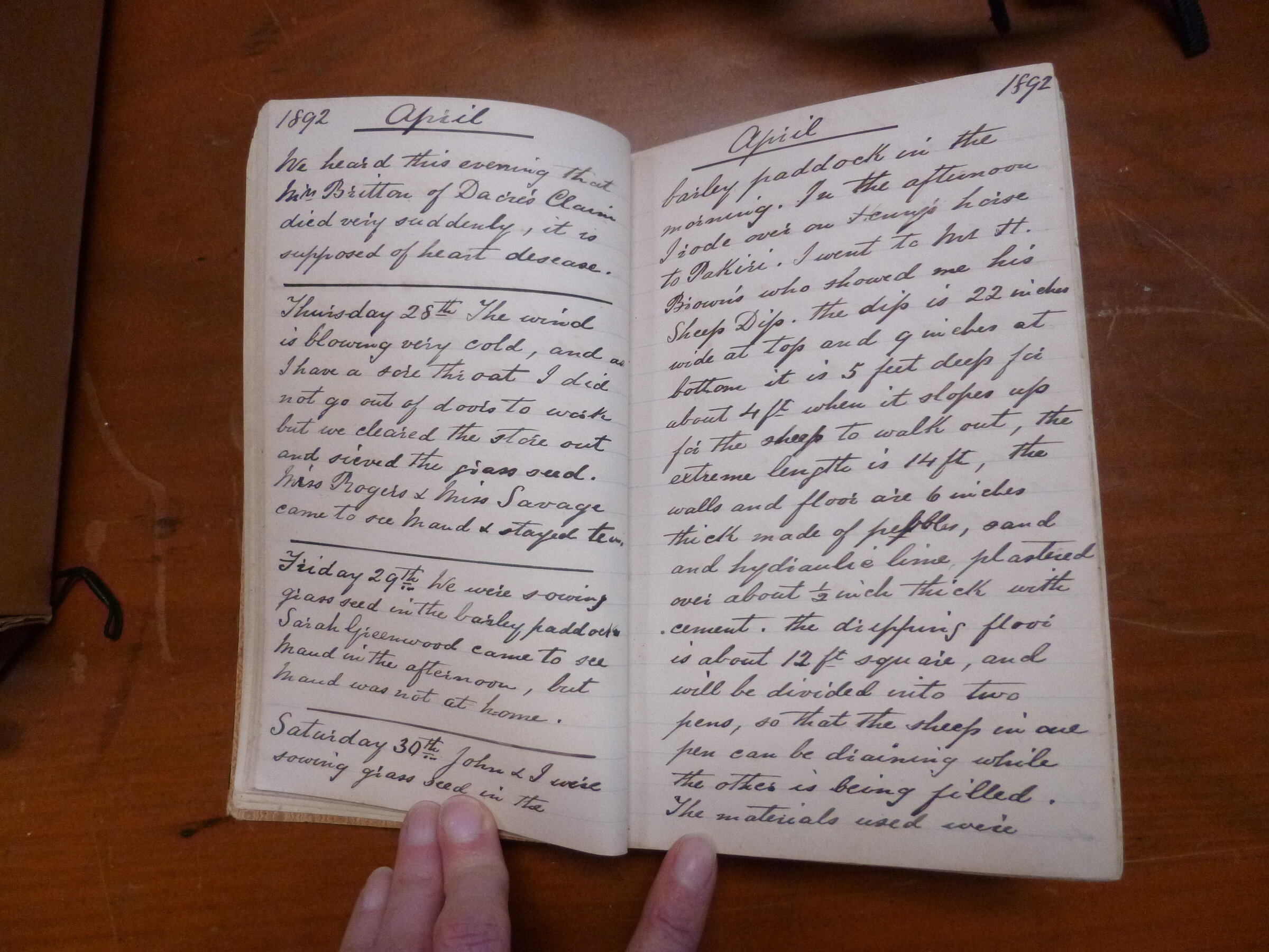 Original CS Clarke diary page