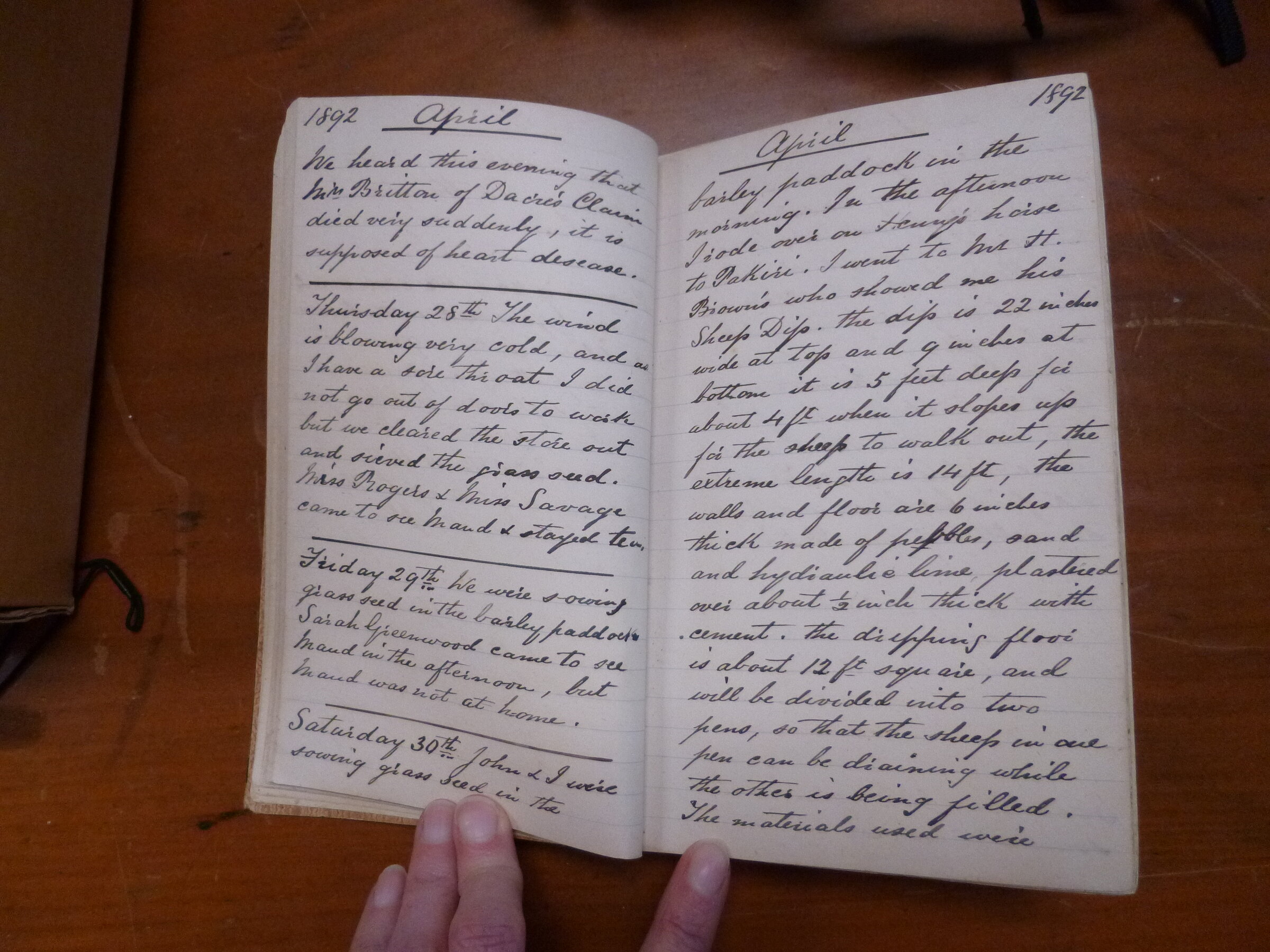 Original CS Clarke diary page