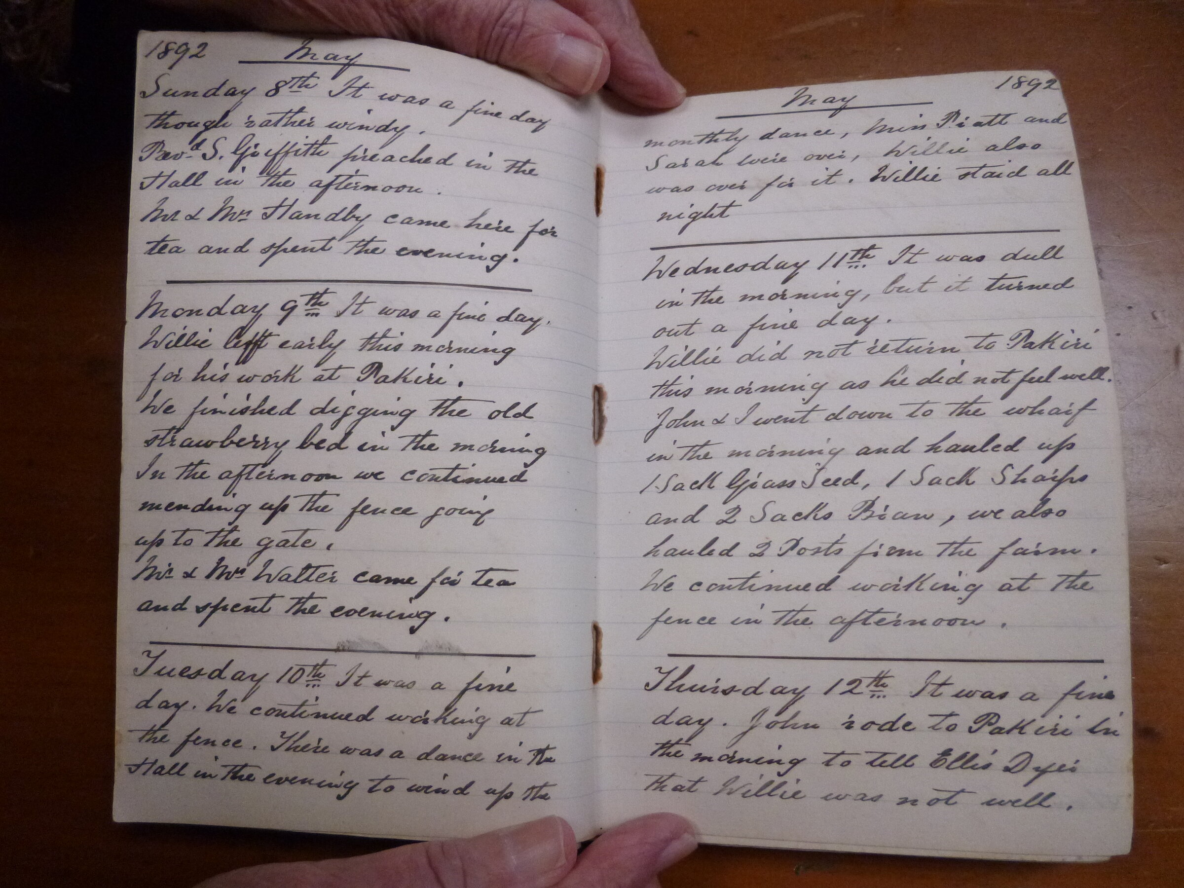 Original CS Clarke diary page