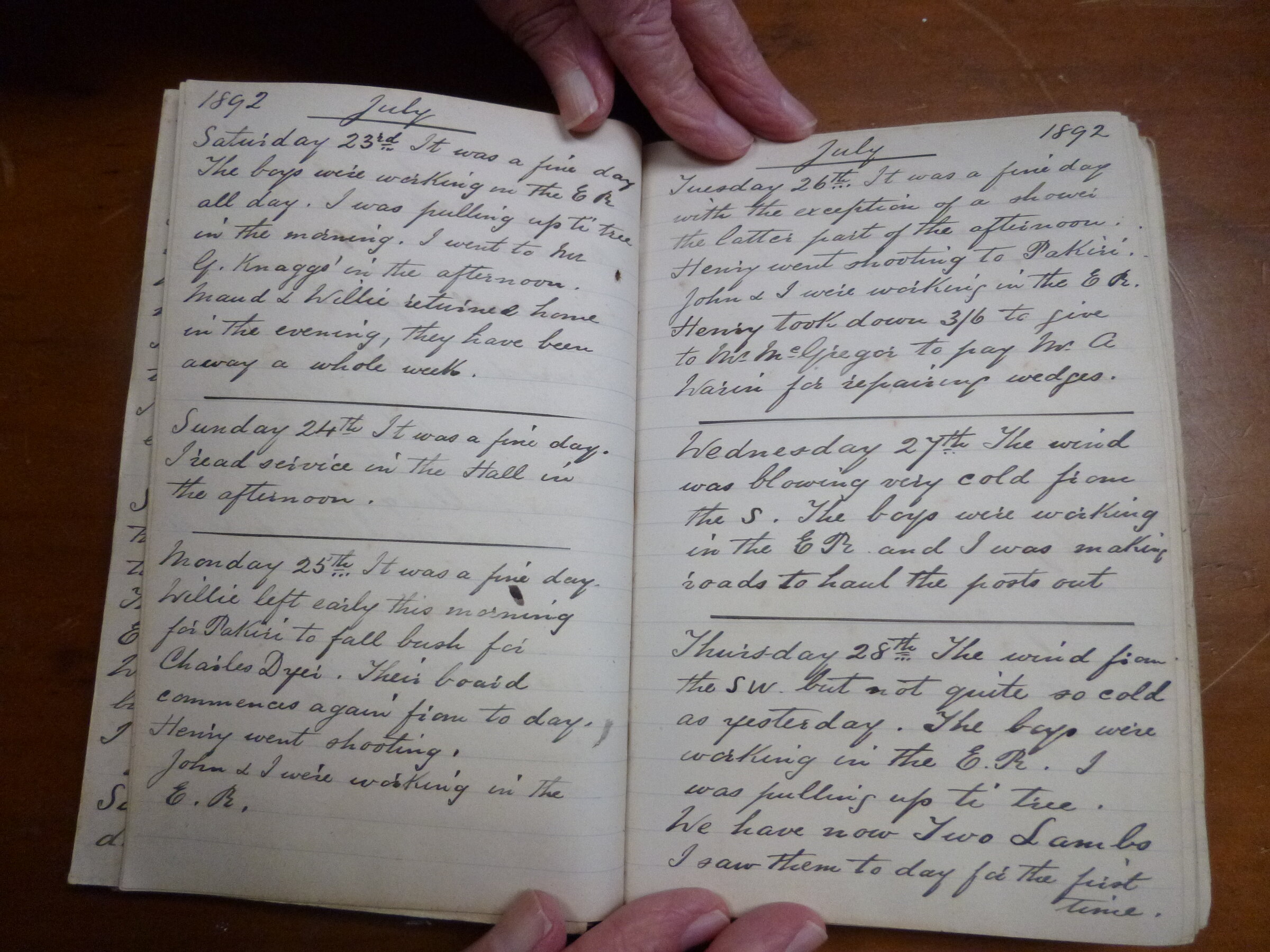 Original CS Clarke diary page
