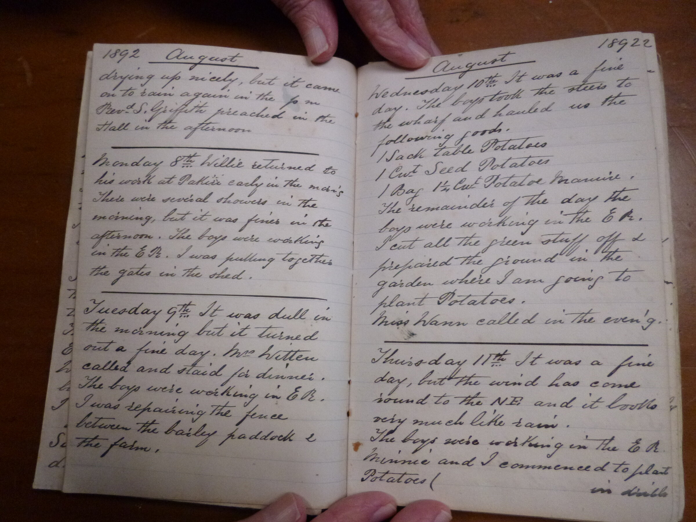 Original CS Clarke diary page