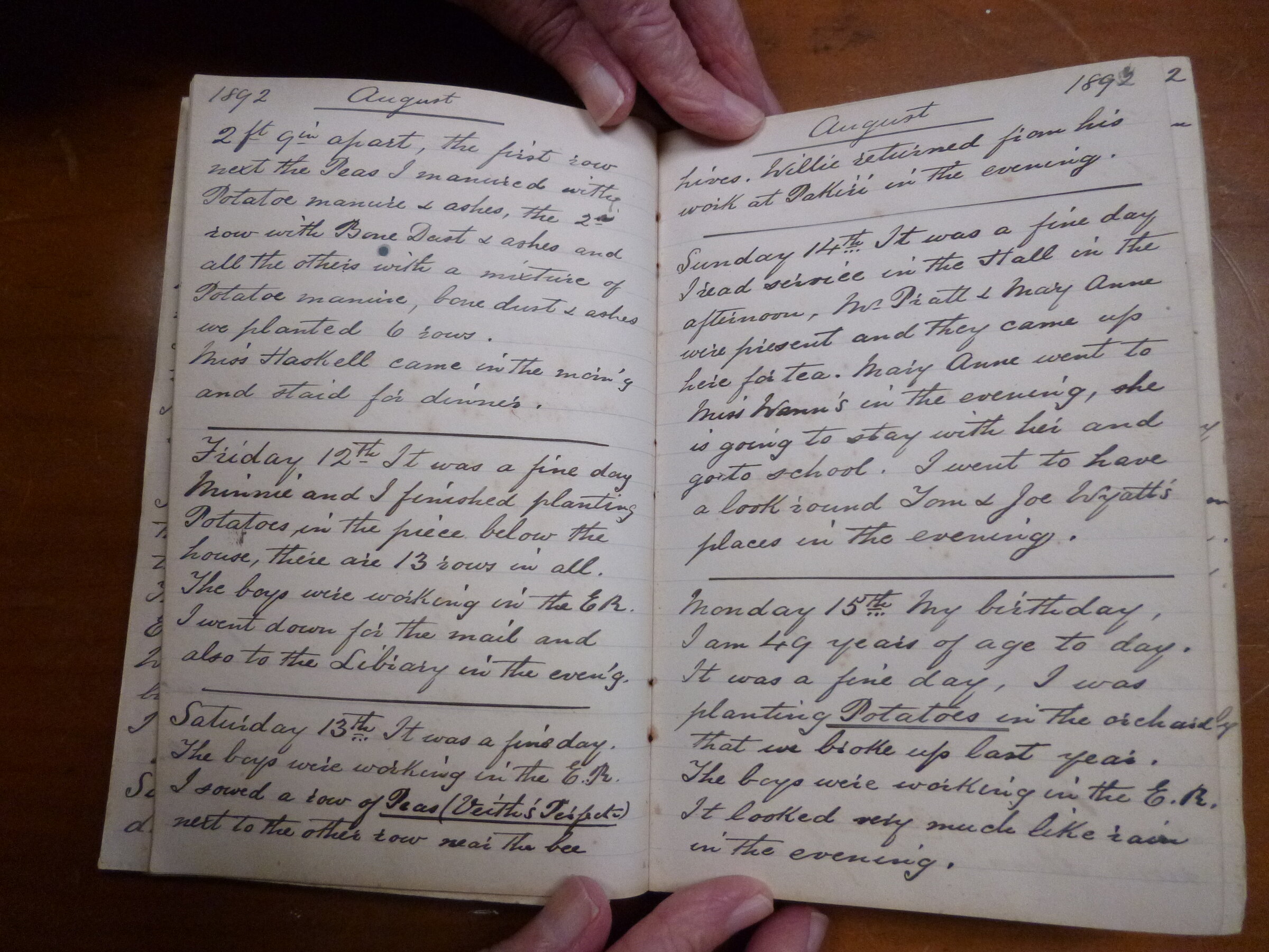 Original CS Clarke diary page